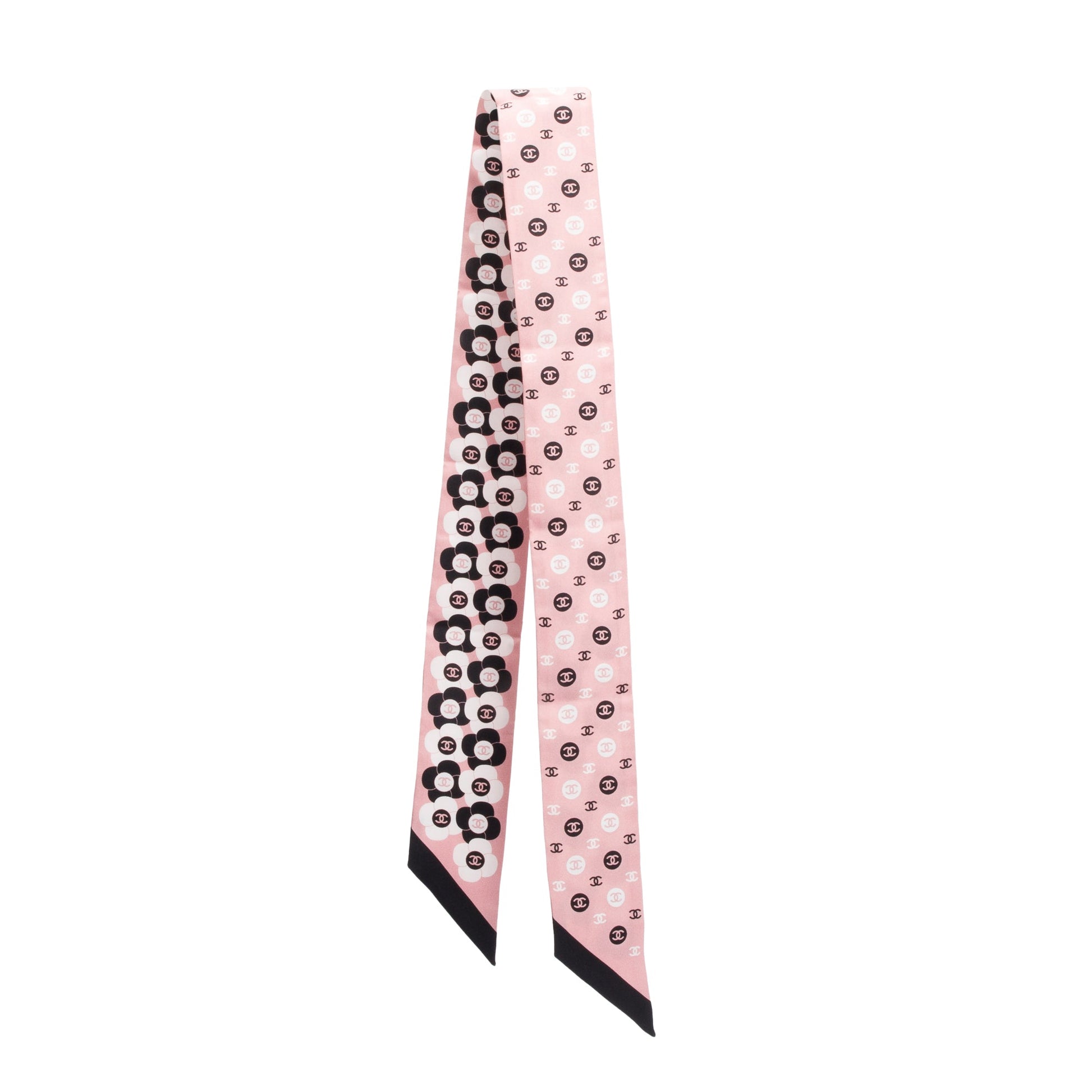 Chanel Printed Silk Twill Slim Bandeau Pink Multicolor Travel Bag