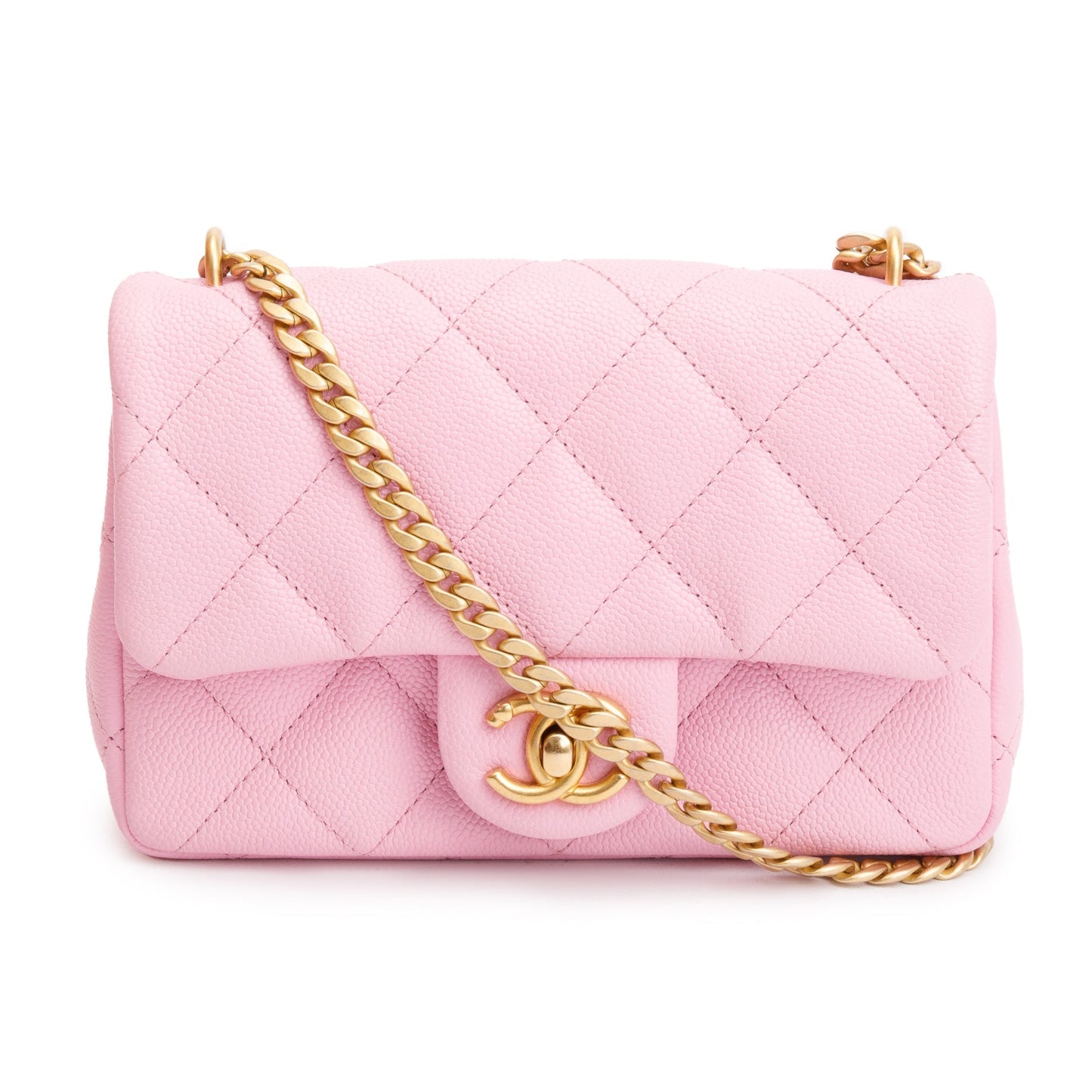 Chanel Quilted Caviar Sweetheart Crush Classic Leather Pink Travel Bag