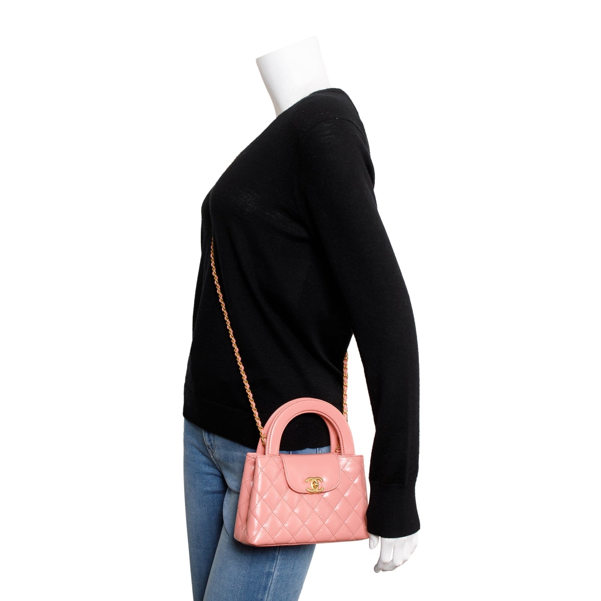 Chanel Shiny Aged Kelly Shopping Leather Calfskin Pink Travel Bag