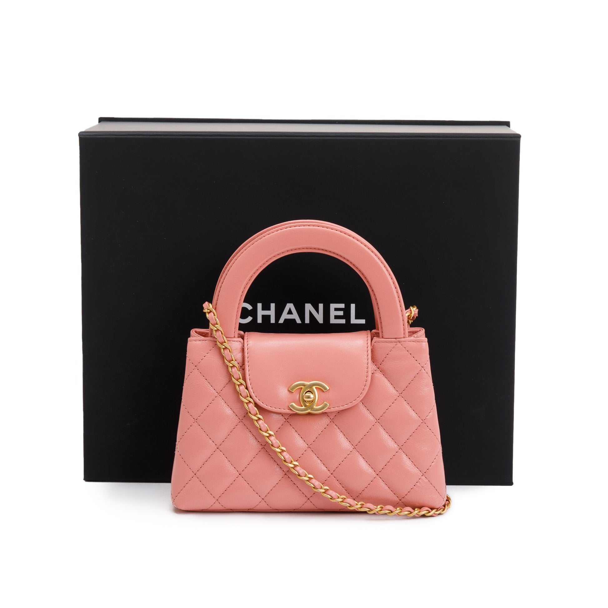 Chanel Shiny Aged Kelly Shopping Leather Calfskin Pink Travel Bag