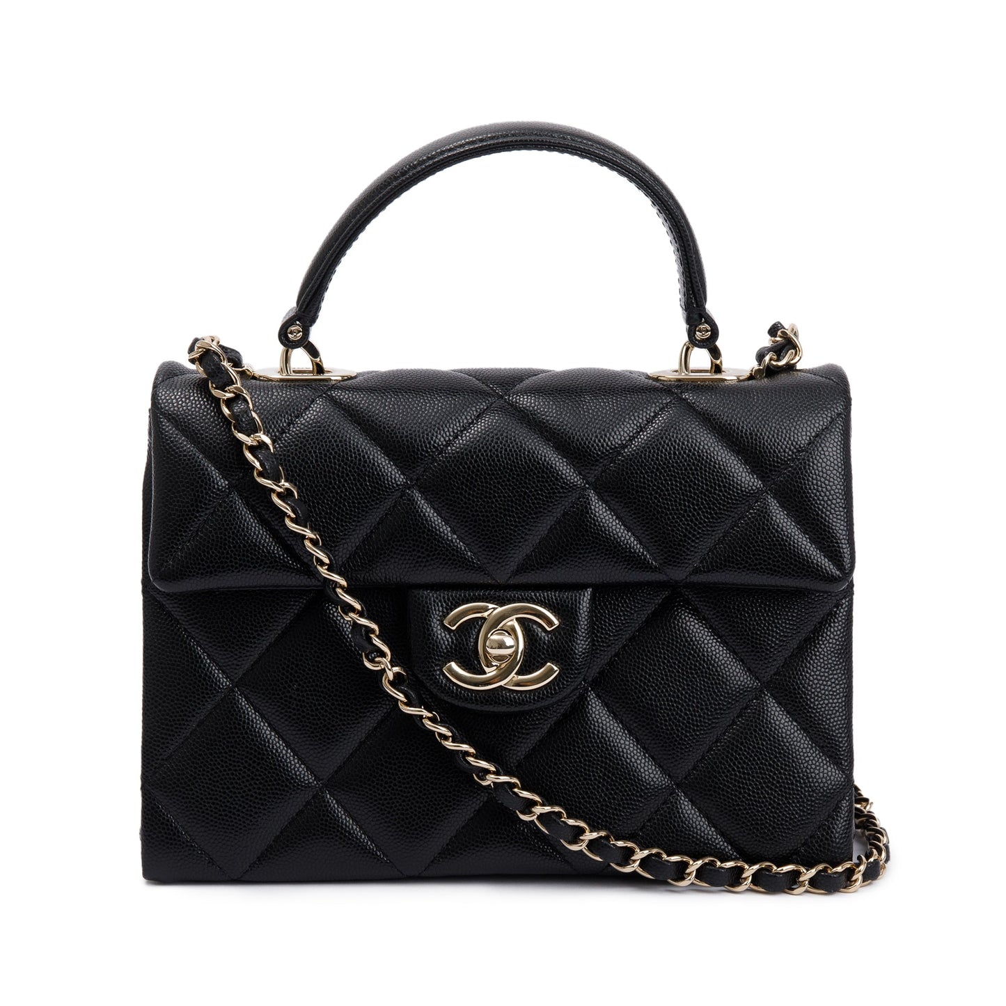 Chanel Quilted Caviar My Retrofit Top Leather Black Travel Bag