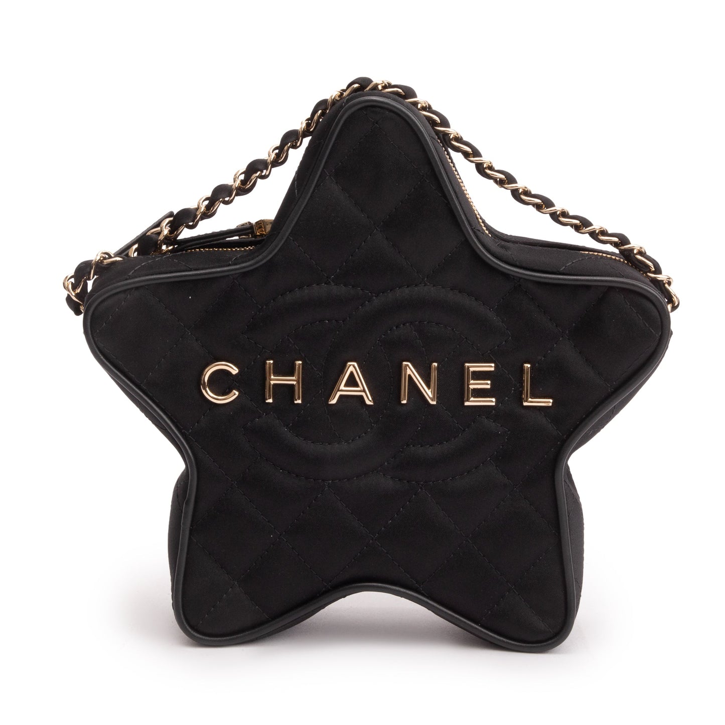 Chanel Satin Walk Fame Star Black Travel Bag
