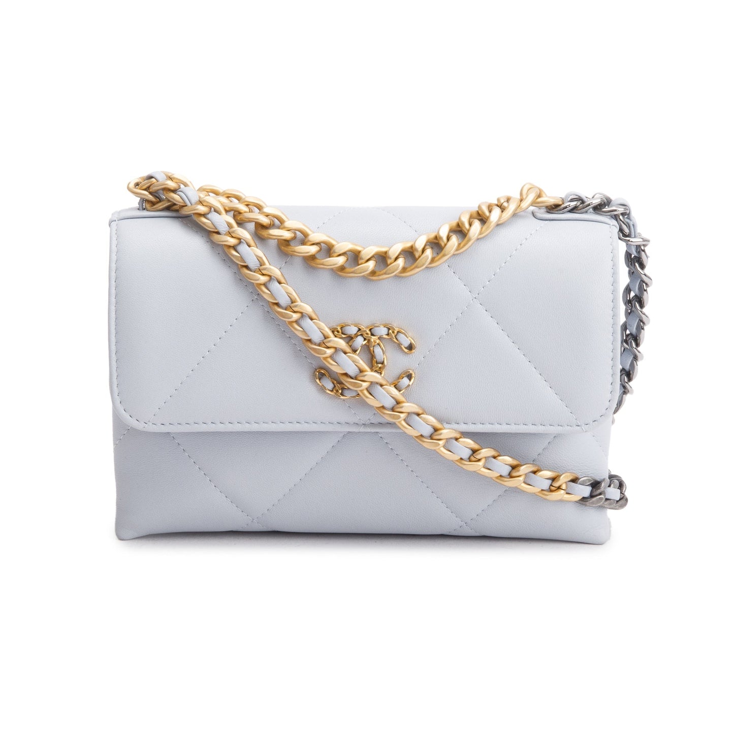 Chanel 19 On Leather Lambskin Grey Wallet Case