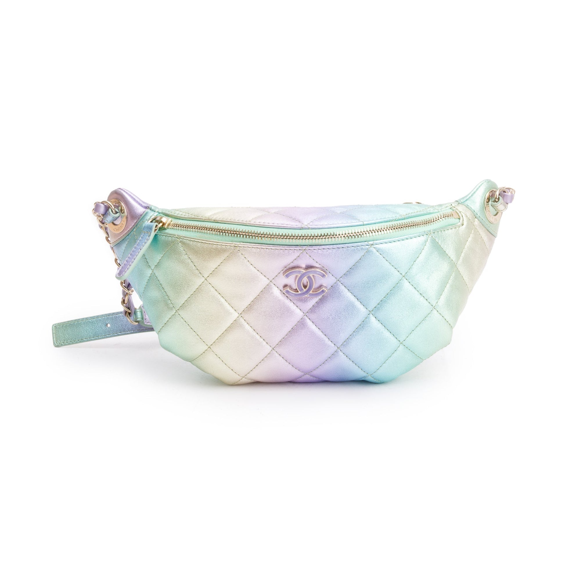 Chanel Iridescent Rainbow ag Leather Calfskin Belt