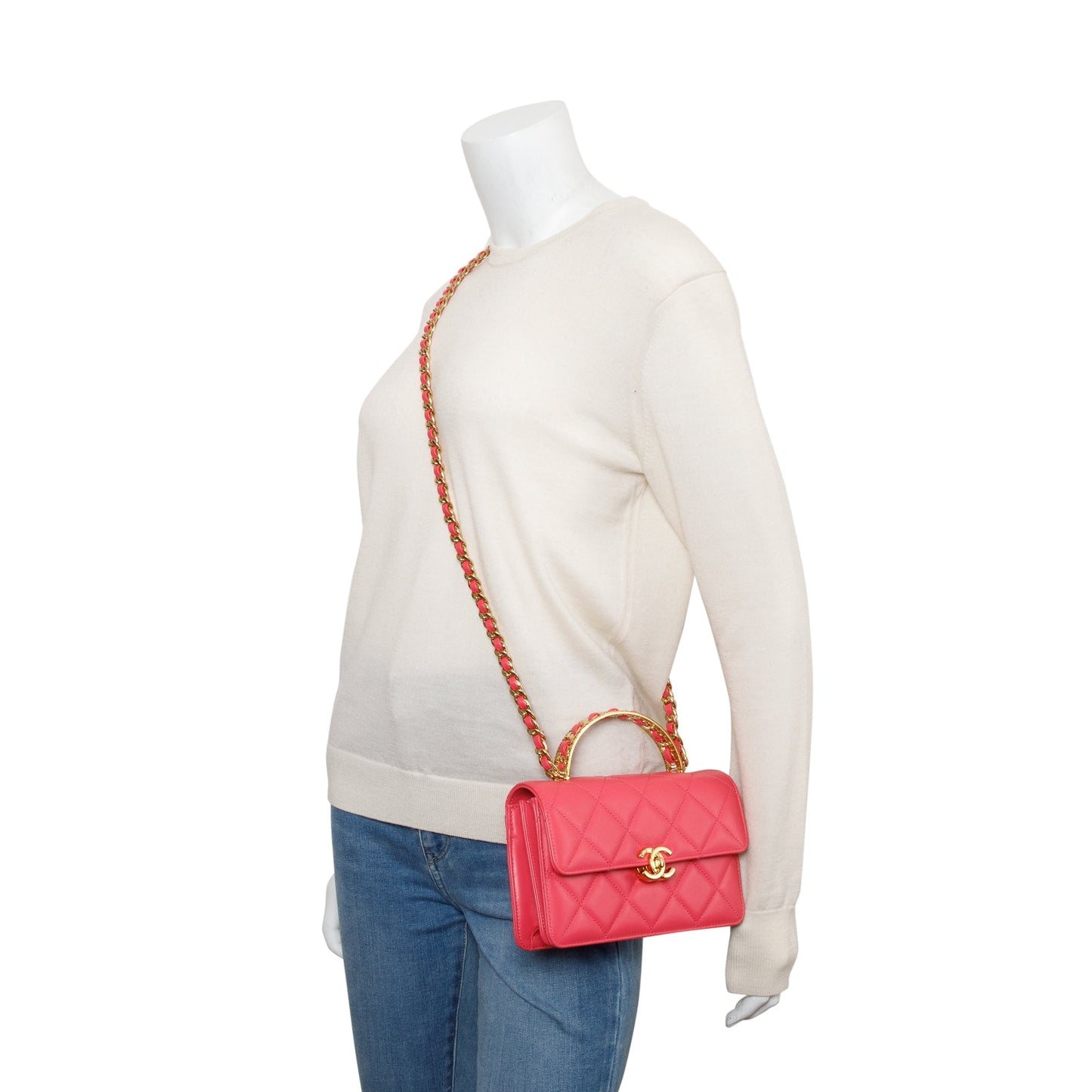 Chanel Flap Lambskin Pink Travel Bag