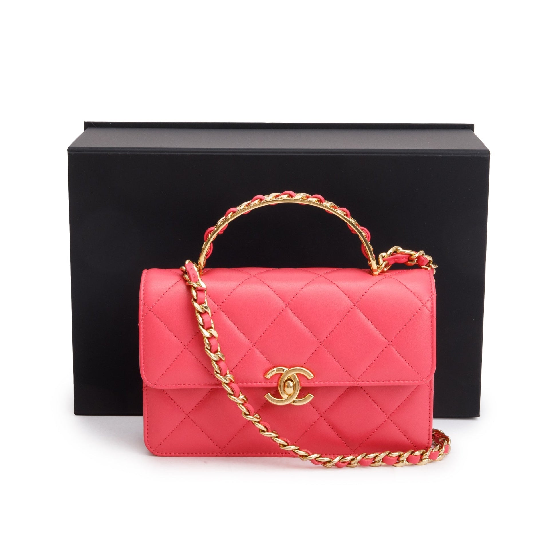 Chanel Flap Lambskin Pink Travel Bag