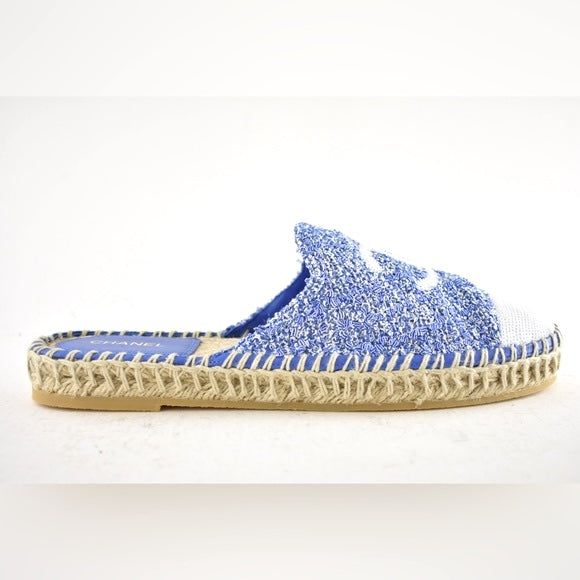 Chanel Tweed Sequin Cc Logo Backless Espadrilles Bag