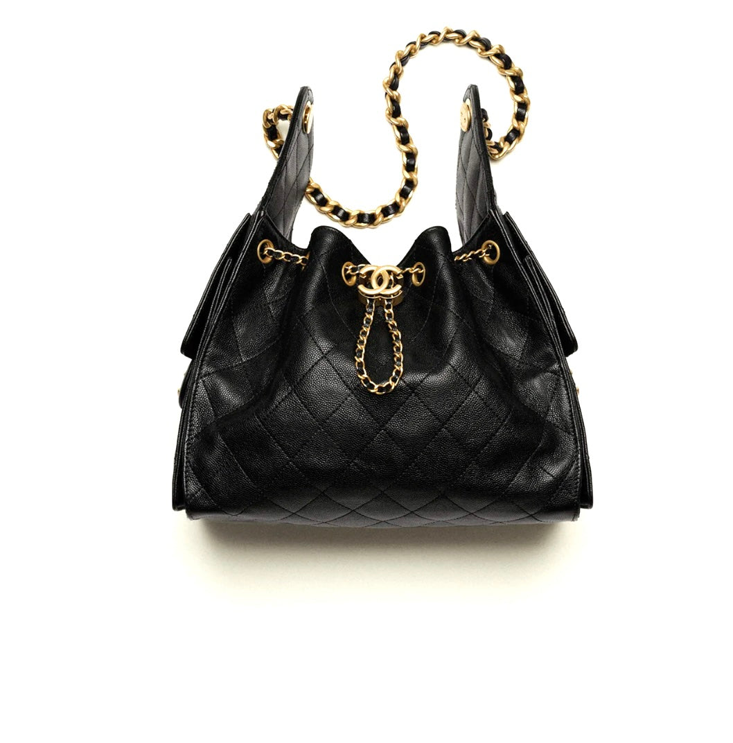 Chanel 25 Caviar Quilted Calfskin Small Hobo BAG00