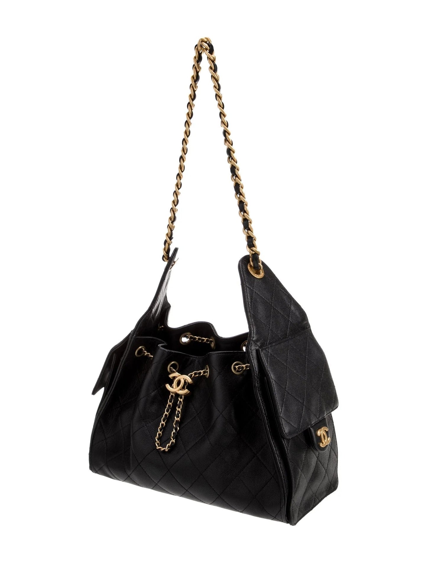 Chanel 25 Caviar Quilted Calfskin Small Hobo BAG00
