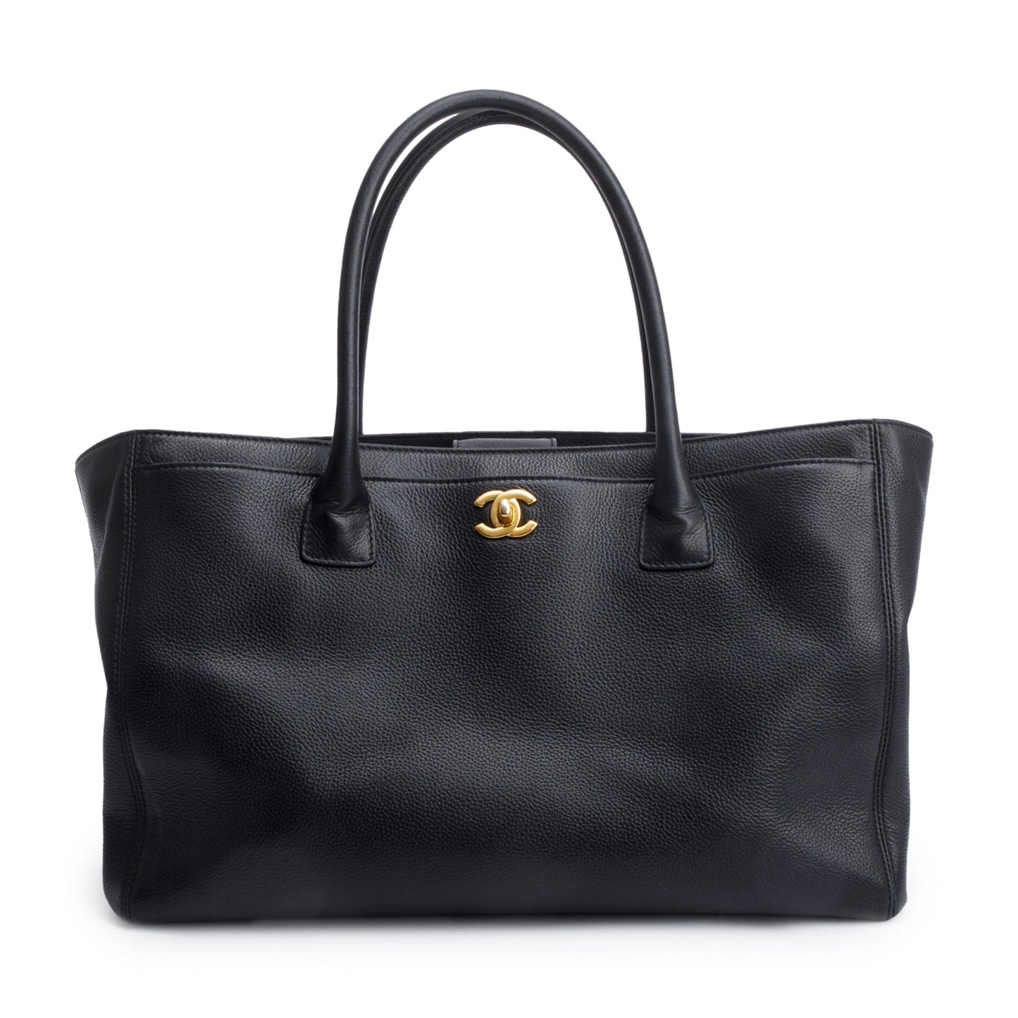 Chanel Caviar Executive Cerf Leather Black Travel Bag W Strap