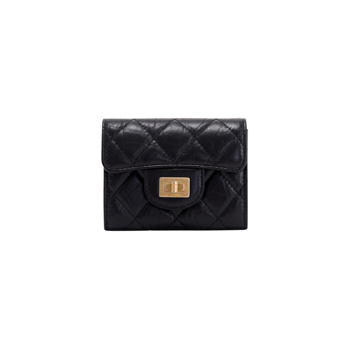 Chanel 2.55 Quilted Flap Card Holder Leather Wallet Case