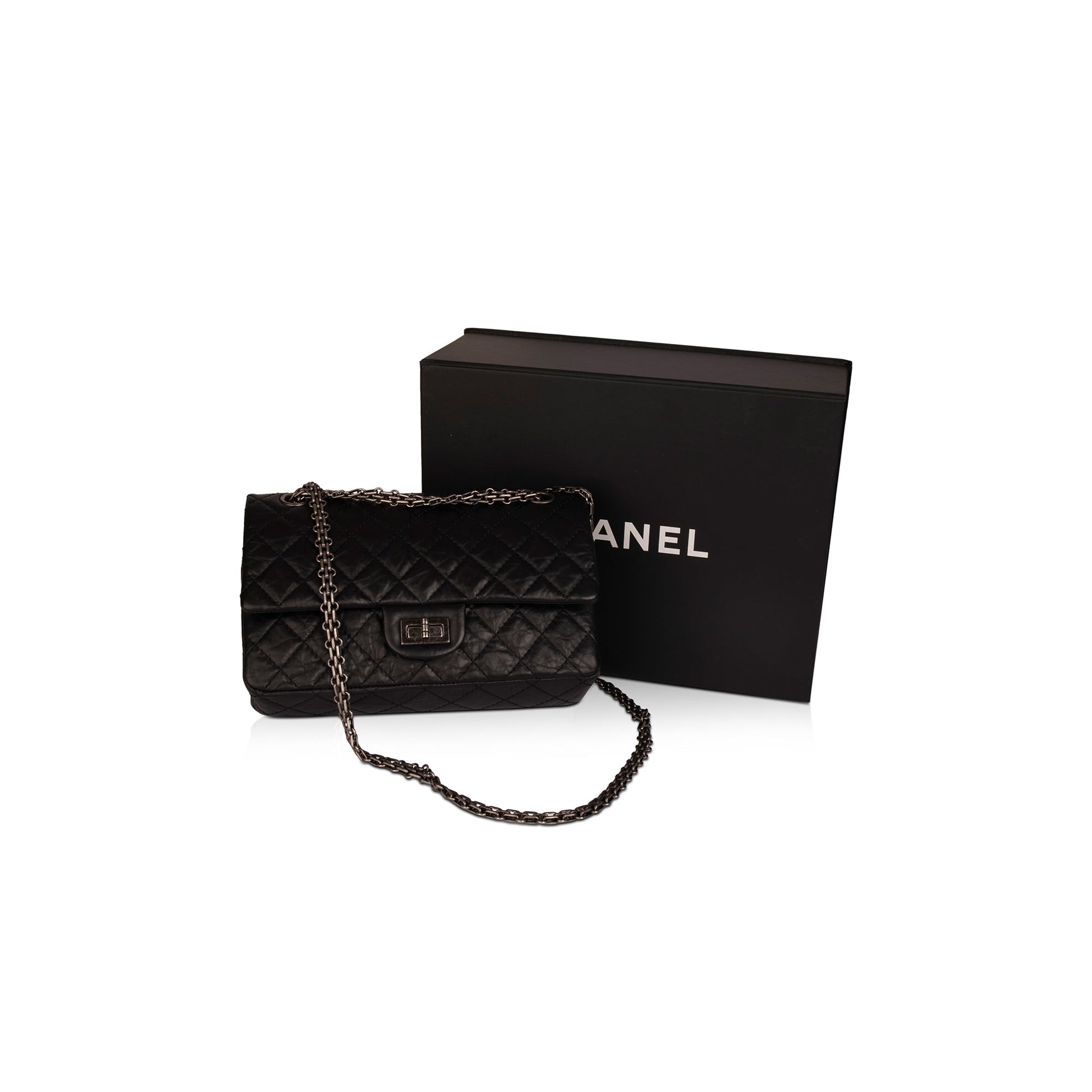 Chanel 2.55 Reissue 225 Double Flap Travel Bag W Box