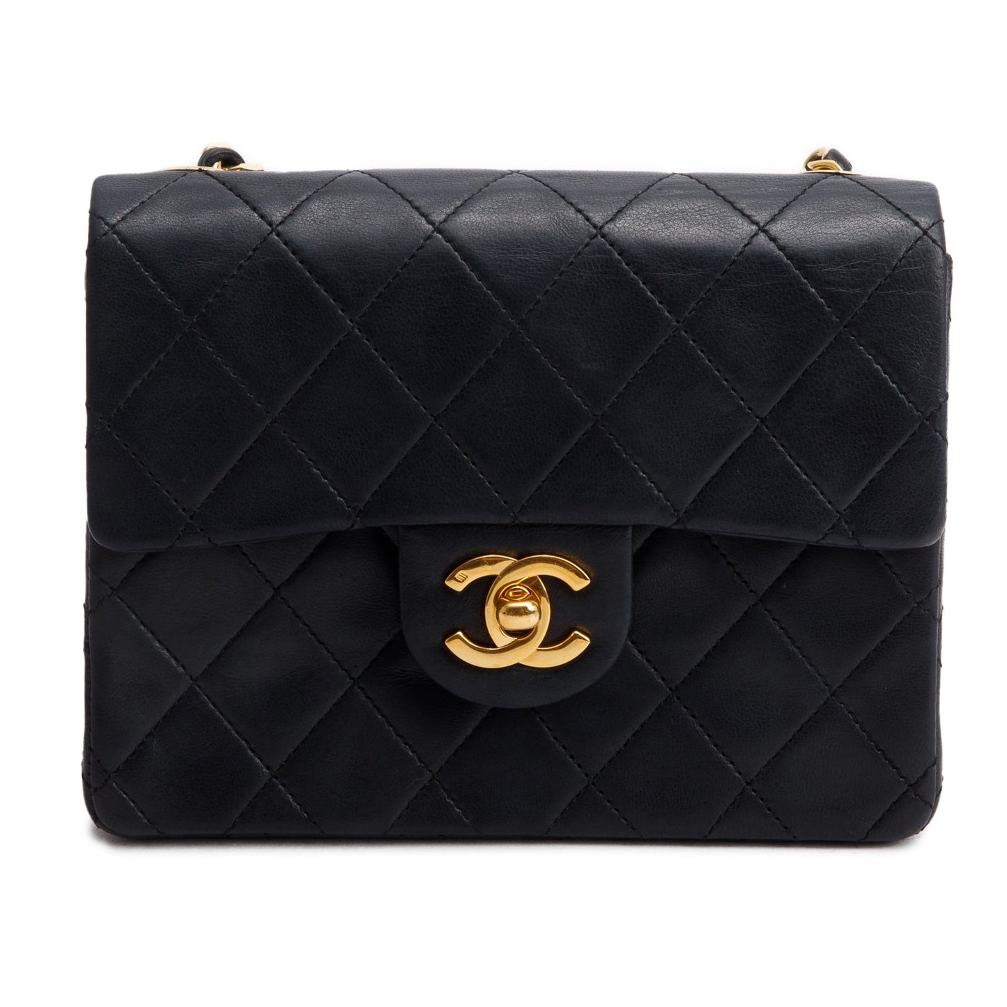 Chanel Classic Square Flap Lambskin Black Travel Bag