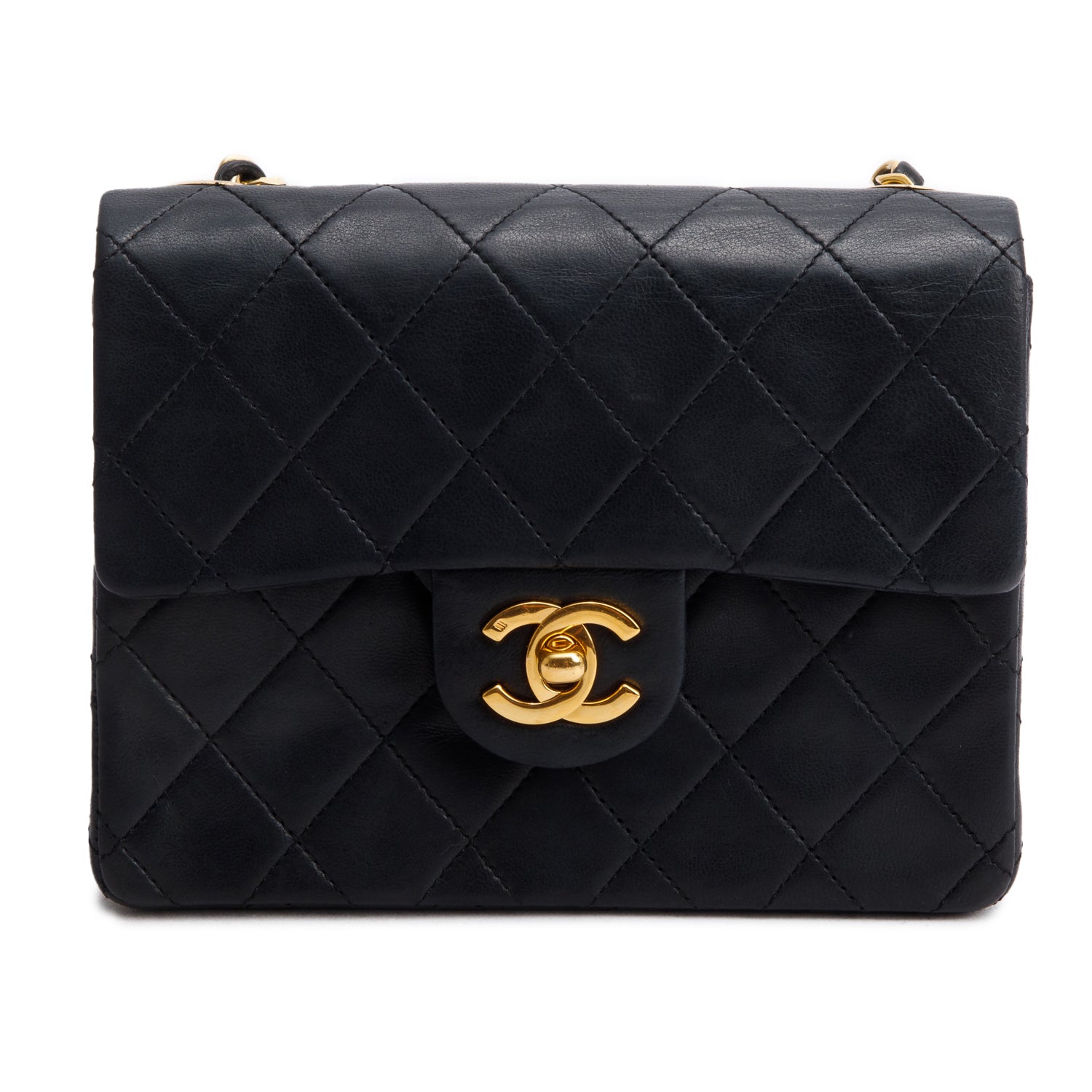 Chanel Classic Square Flap Lambskin Black Travel Bag