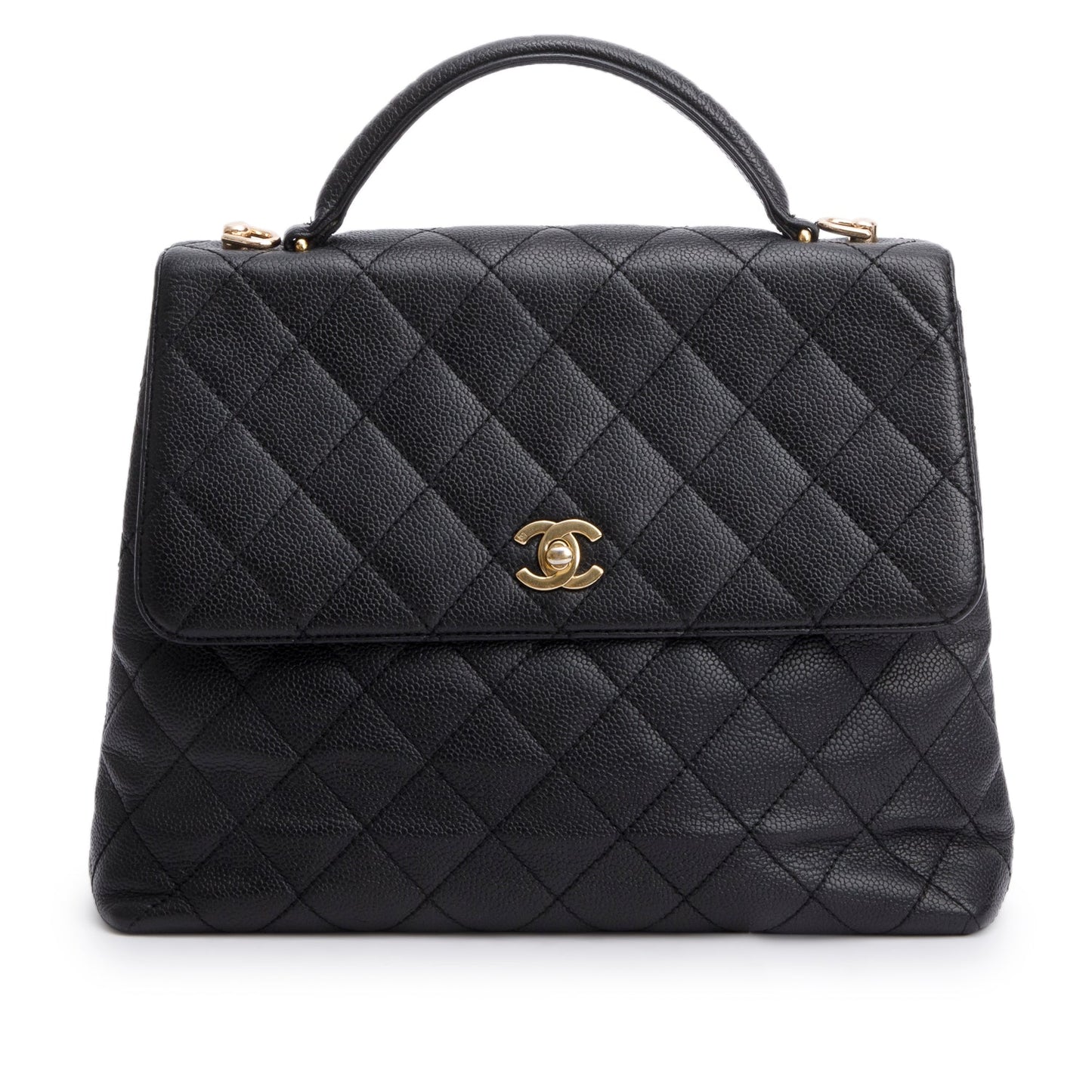 Chanel Caviar Jumbo Kelly Flap Black Travel Bag