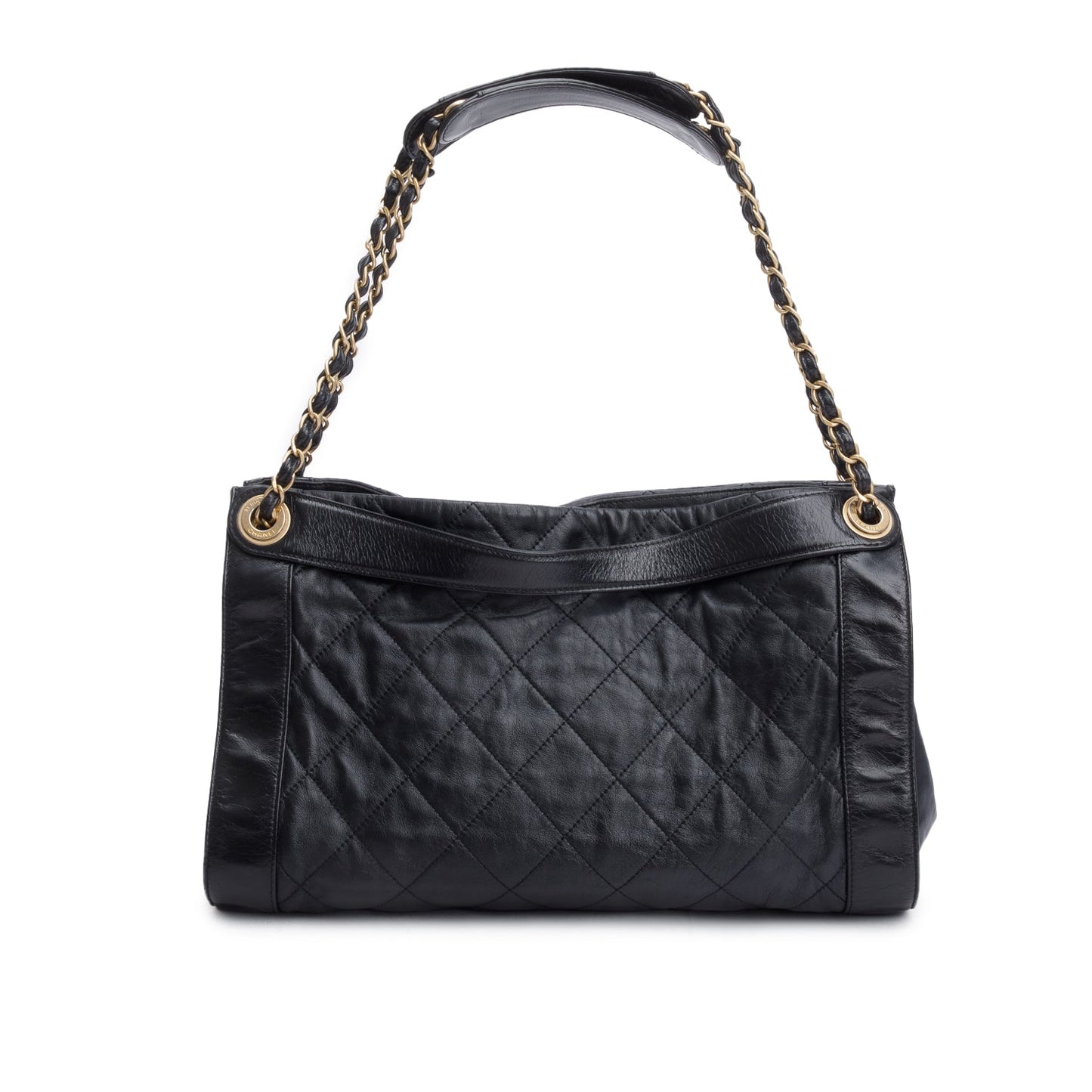 Chanel Quilted Mix Leather Calfskin Black Travel Bag