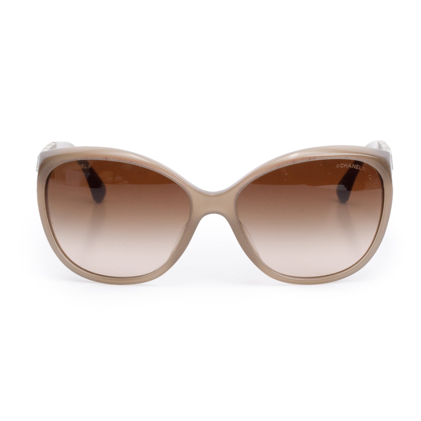 Chanel B-A Acetate Crystal Baguette Cat-Eye Grey Sunglasses