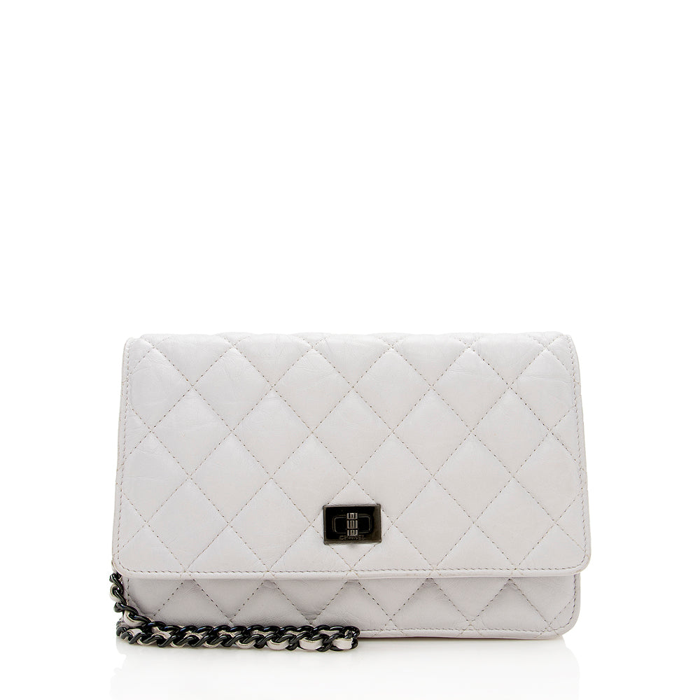 Chanel Aged Calfskin 2.55 Reissue Wallet On Bag Denim Mini Jewelry