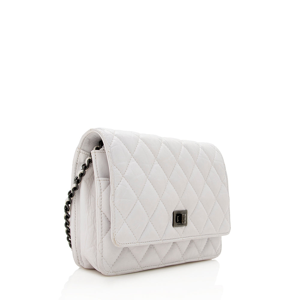 Chanel Aged Calfskin 2.55 Reissue Wallet On Bag Denim Mini Jewelry