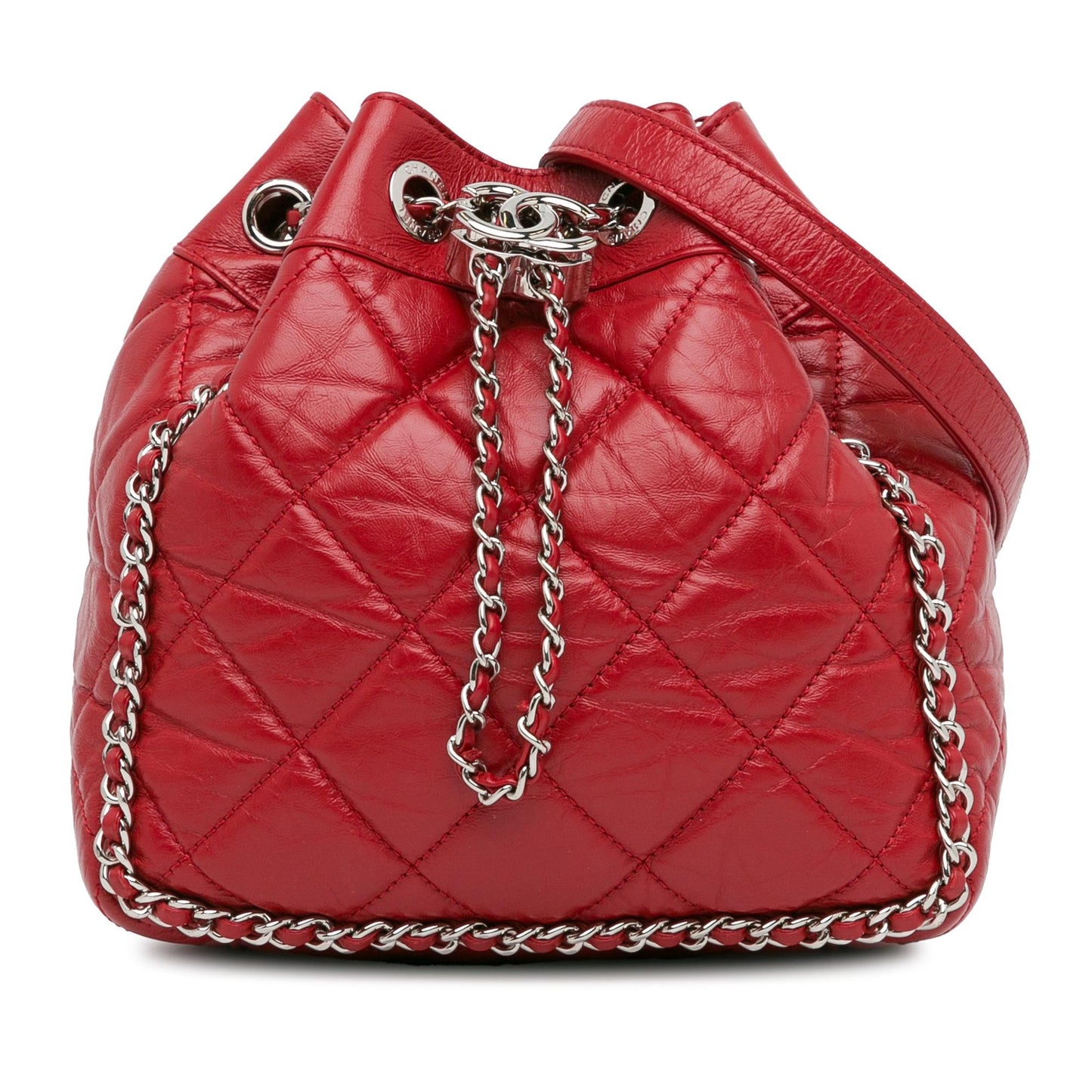 Chanel Aged Calfskin Around Drawstring Bucket SHG-i7MvxX Jewelry