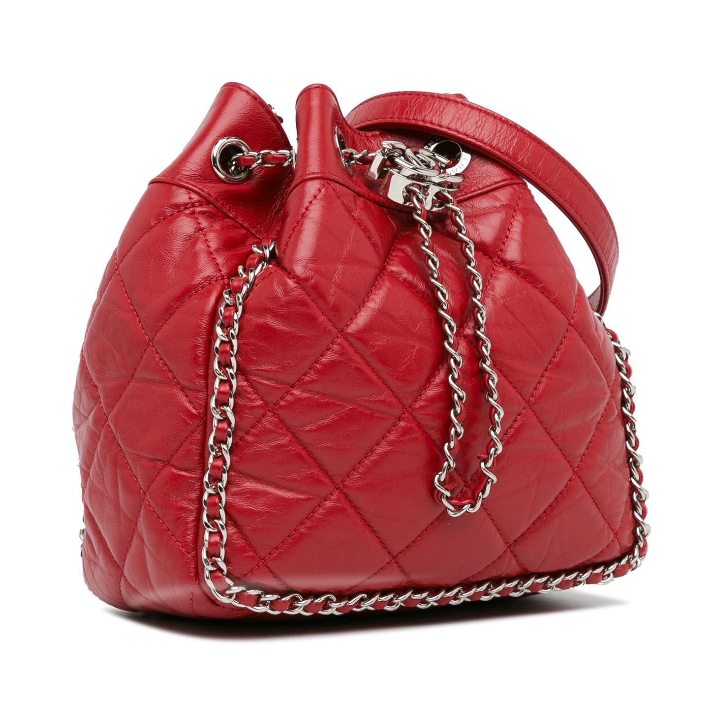 Chanel Aged Calfskin Around Drawstring Bucket SHG-i7MvxX Jewelry