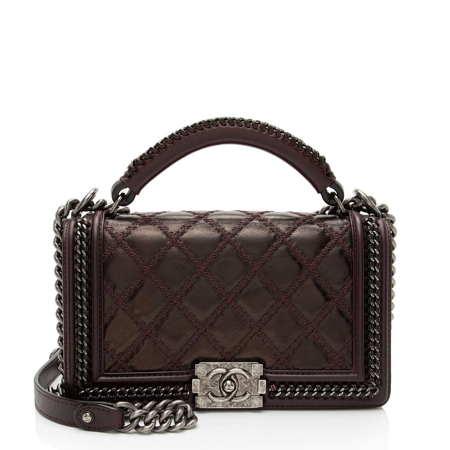 Chanel Aged Calfskin Top Handle Boy Handbag