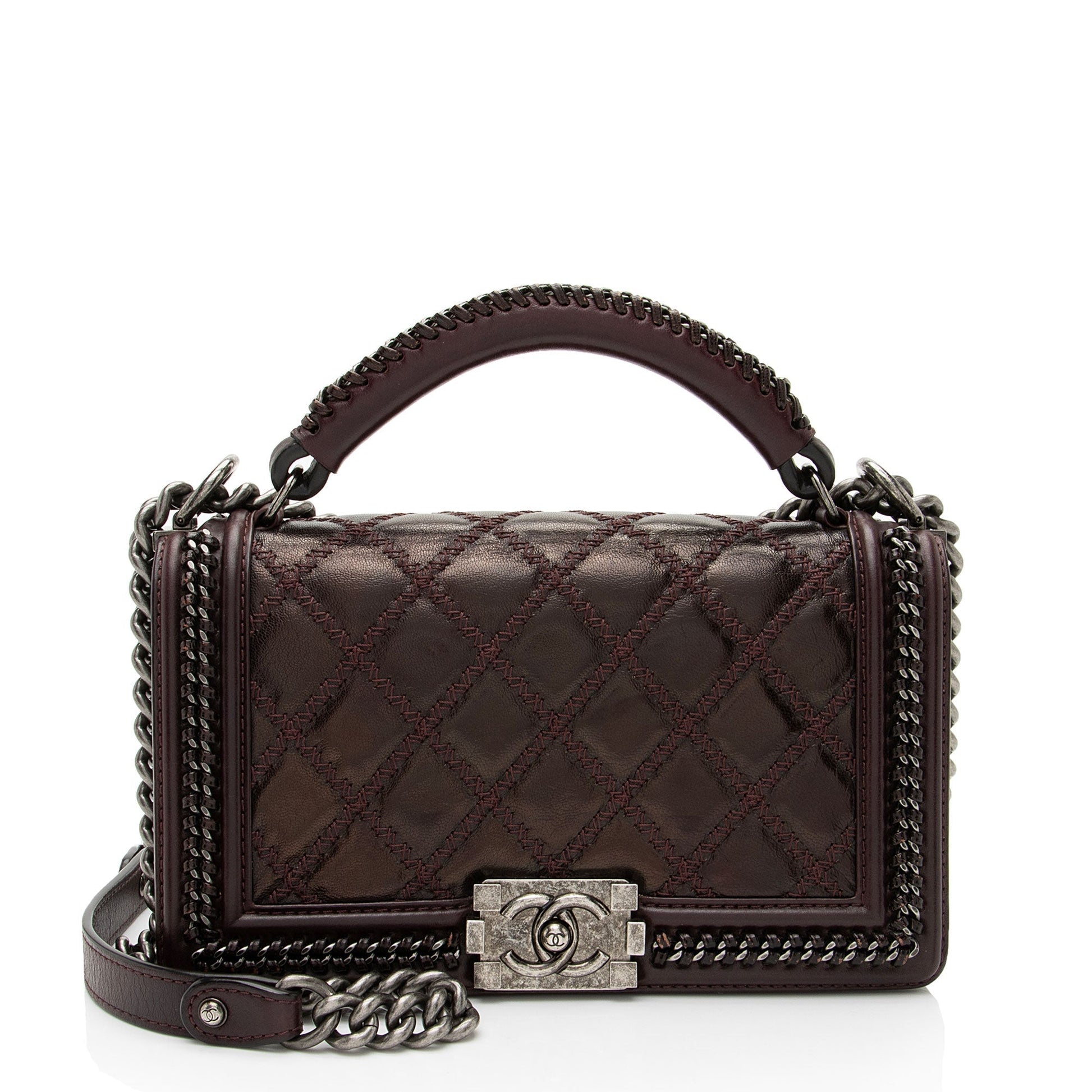 Chanel Aged Calfskin Top Handle Boy Handbag