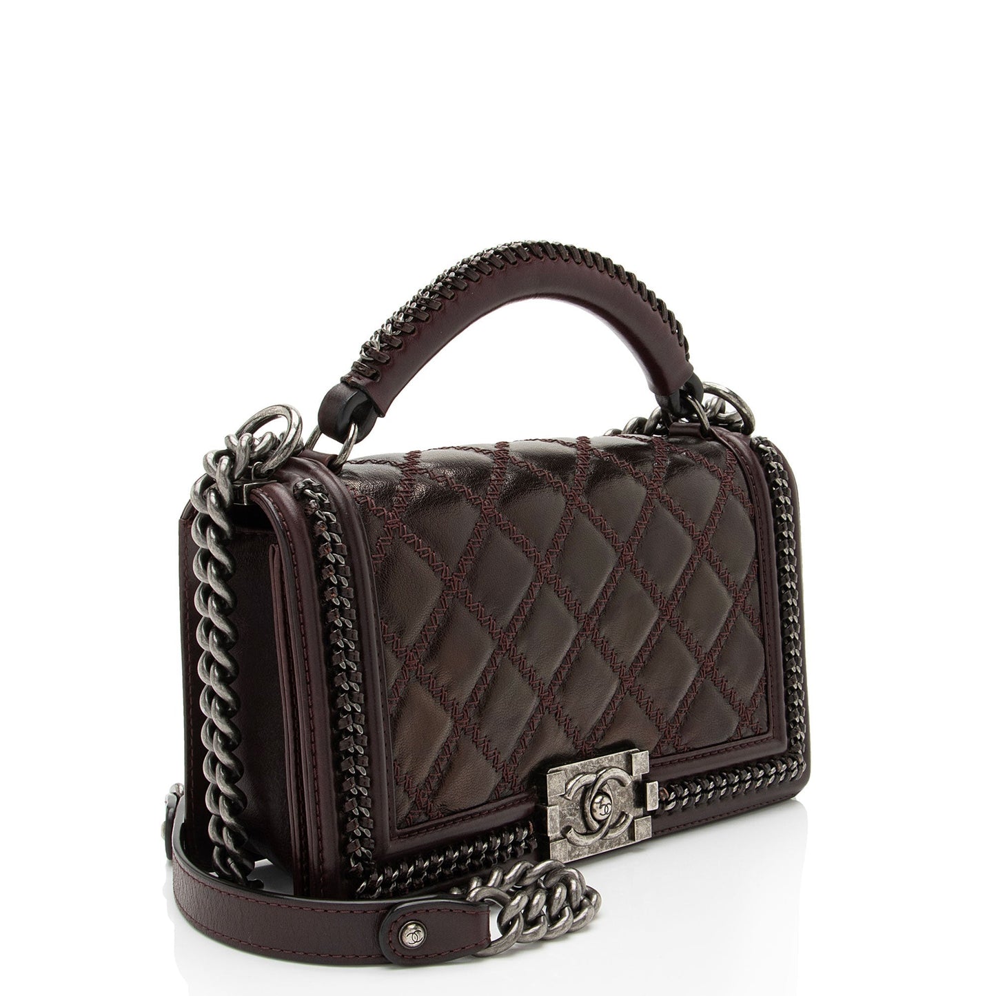 Chanel Aged Calfskin Top Handle Boy Handbag