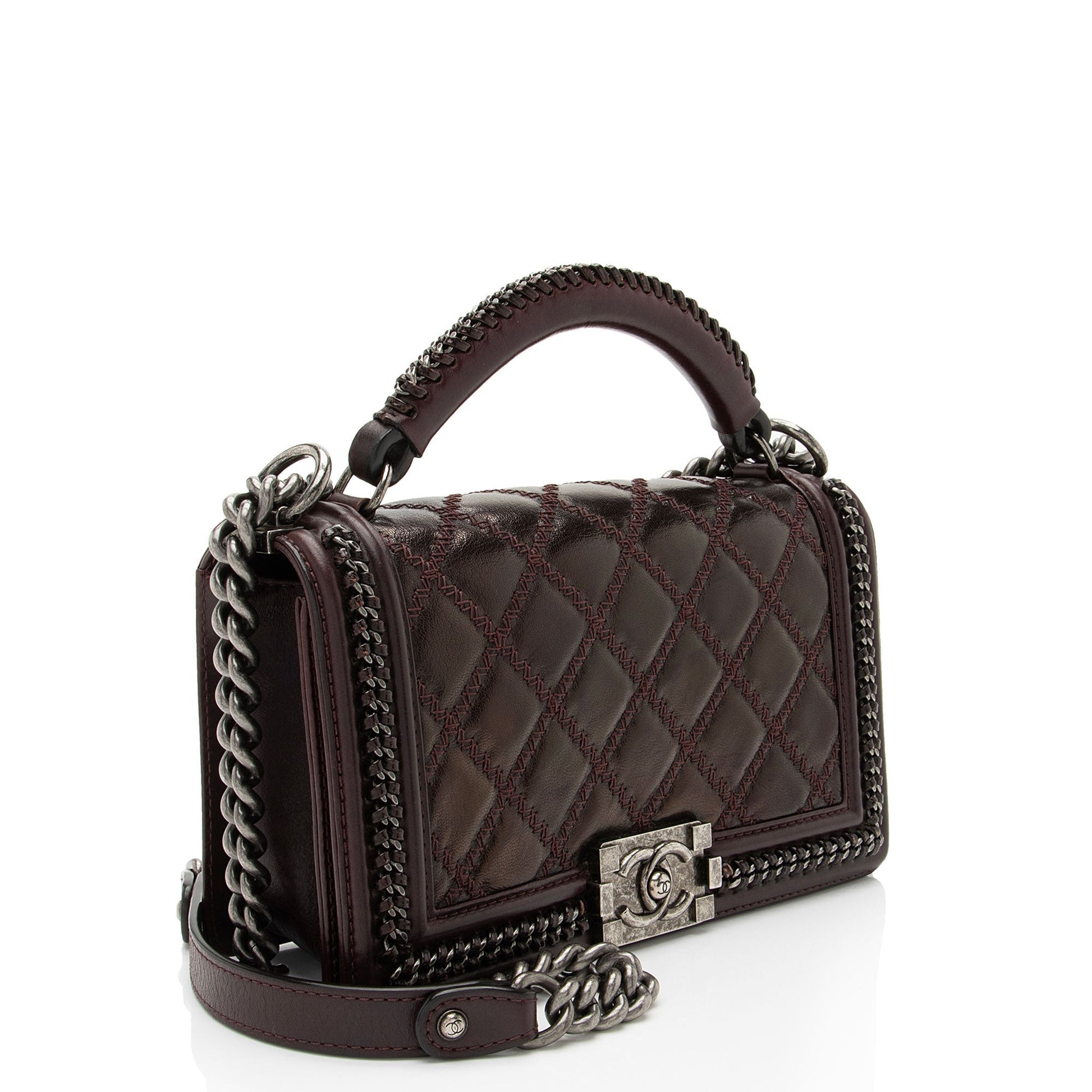 Chanel Aged Calfskin Top Handle Boy Handbag