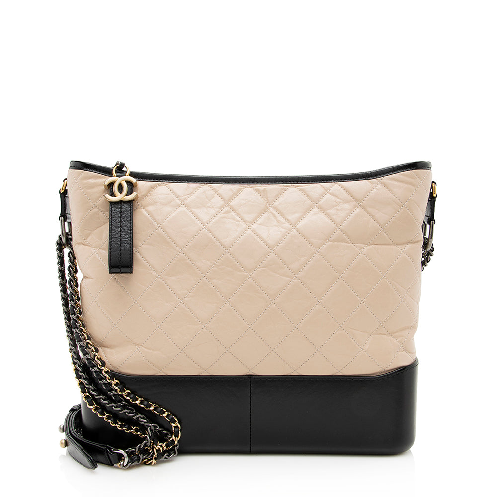 Chanel Aged Calfskin Gabrielle Hobo SHF Shoulder Bag