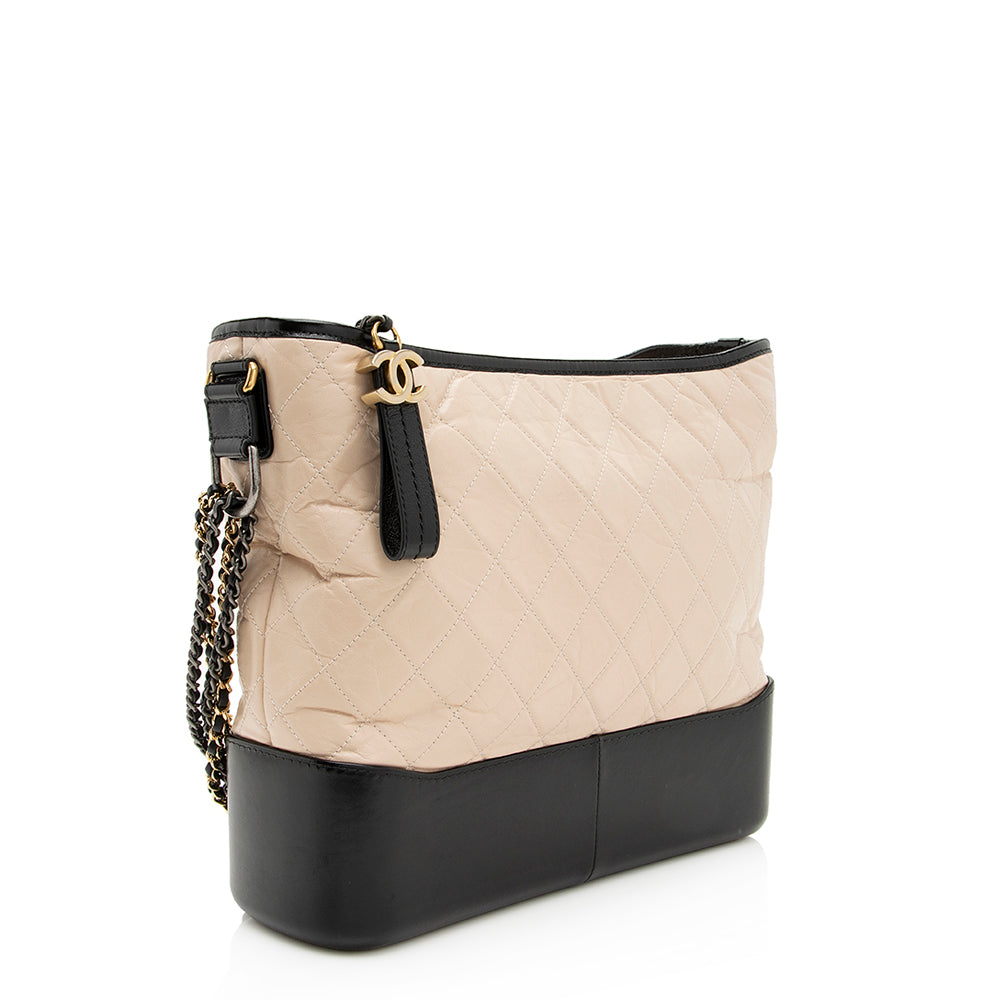 Chanel Aged Calfskin Gabrielle Hobo SHF Shoulder Bag