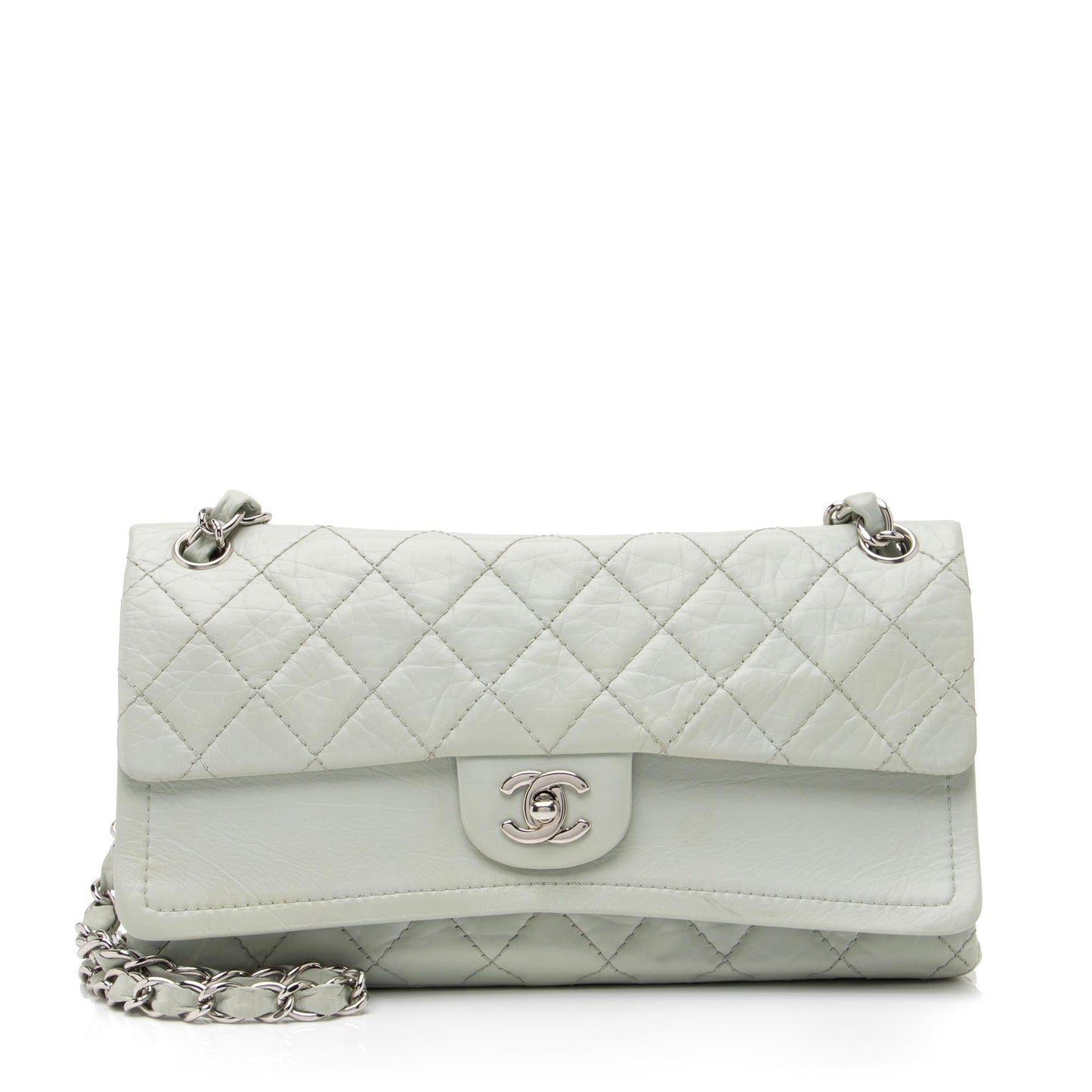 Chanel Aged Calfskin Long Double Flap SHF Shoulder Bag