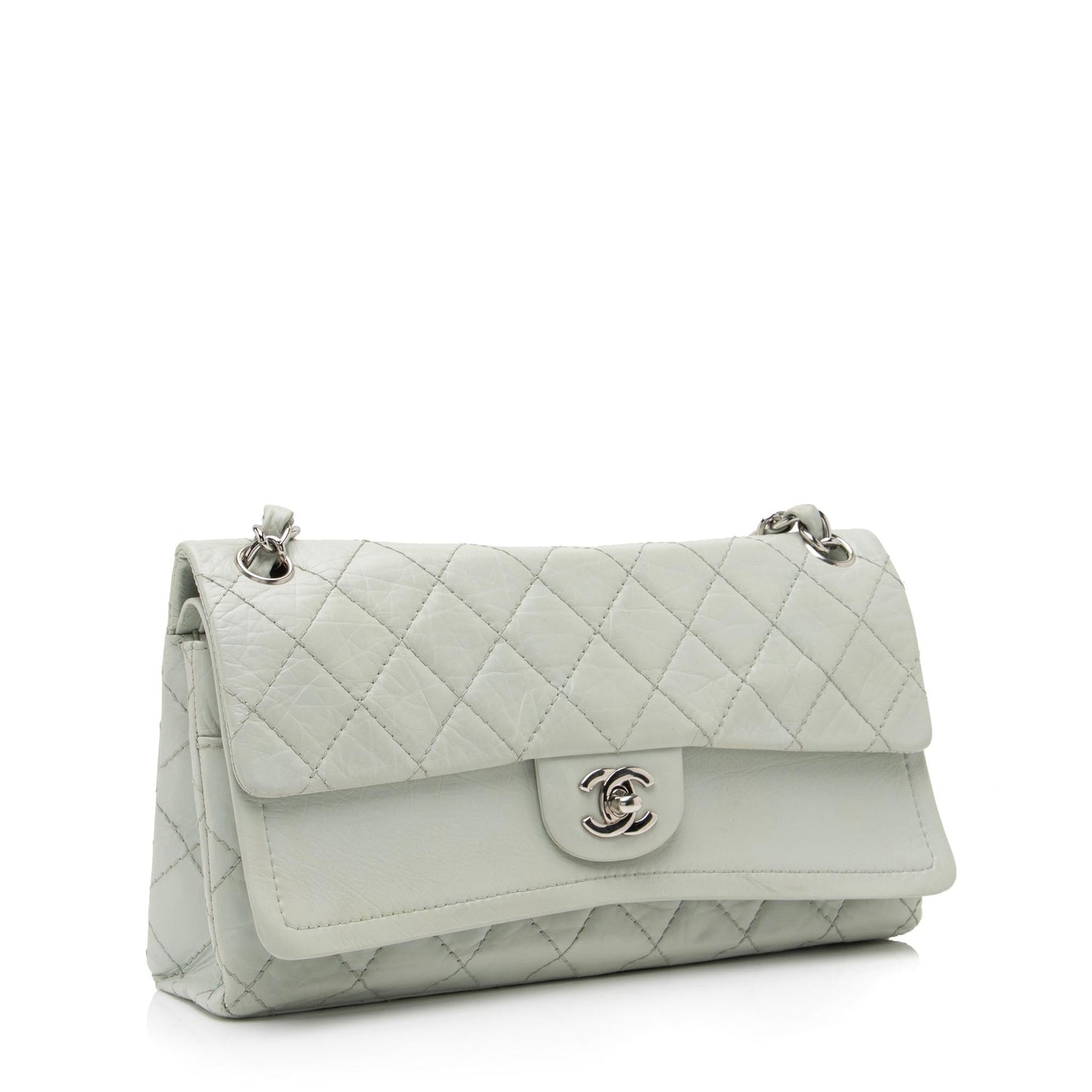 Chanel Aged Calfskin Long Double Flap SHF Shoulder Bag