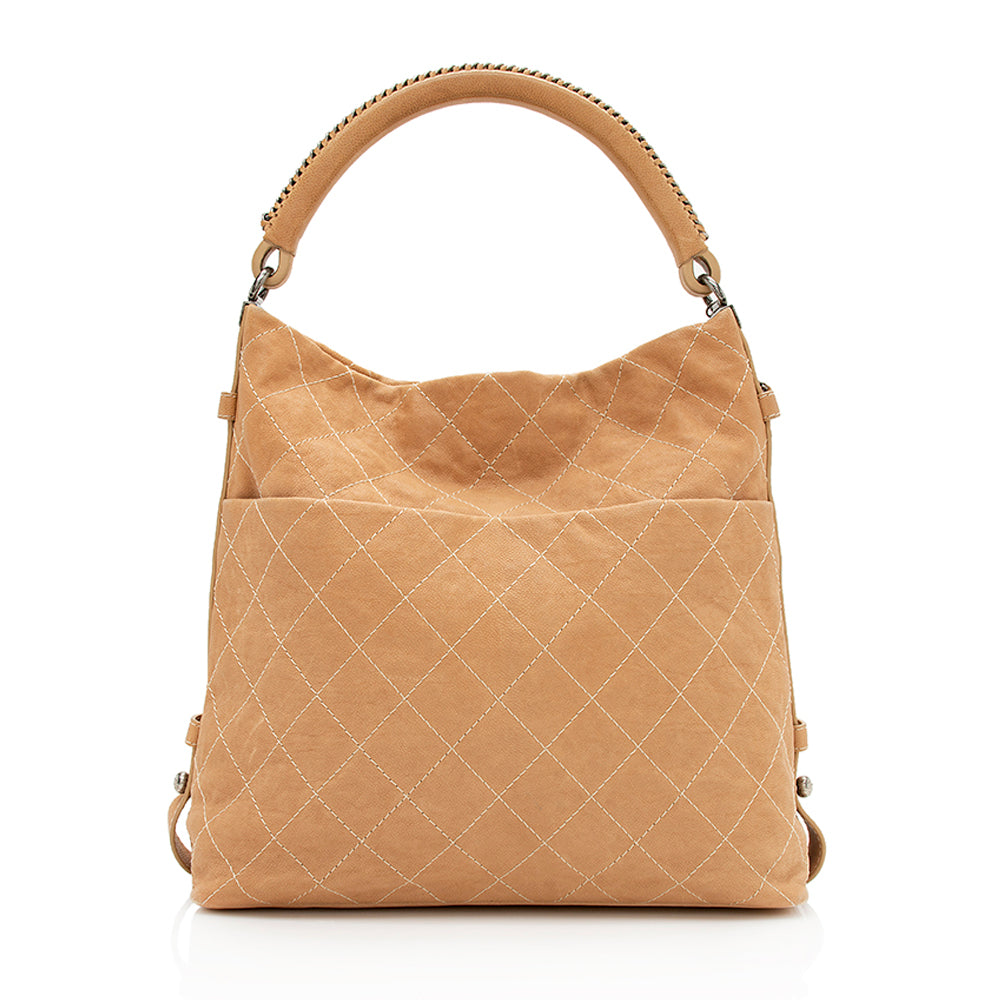 Chanel Aged Caviar Boy Hobo SHF Leather Shoulder Bag