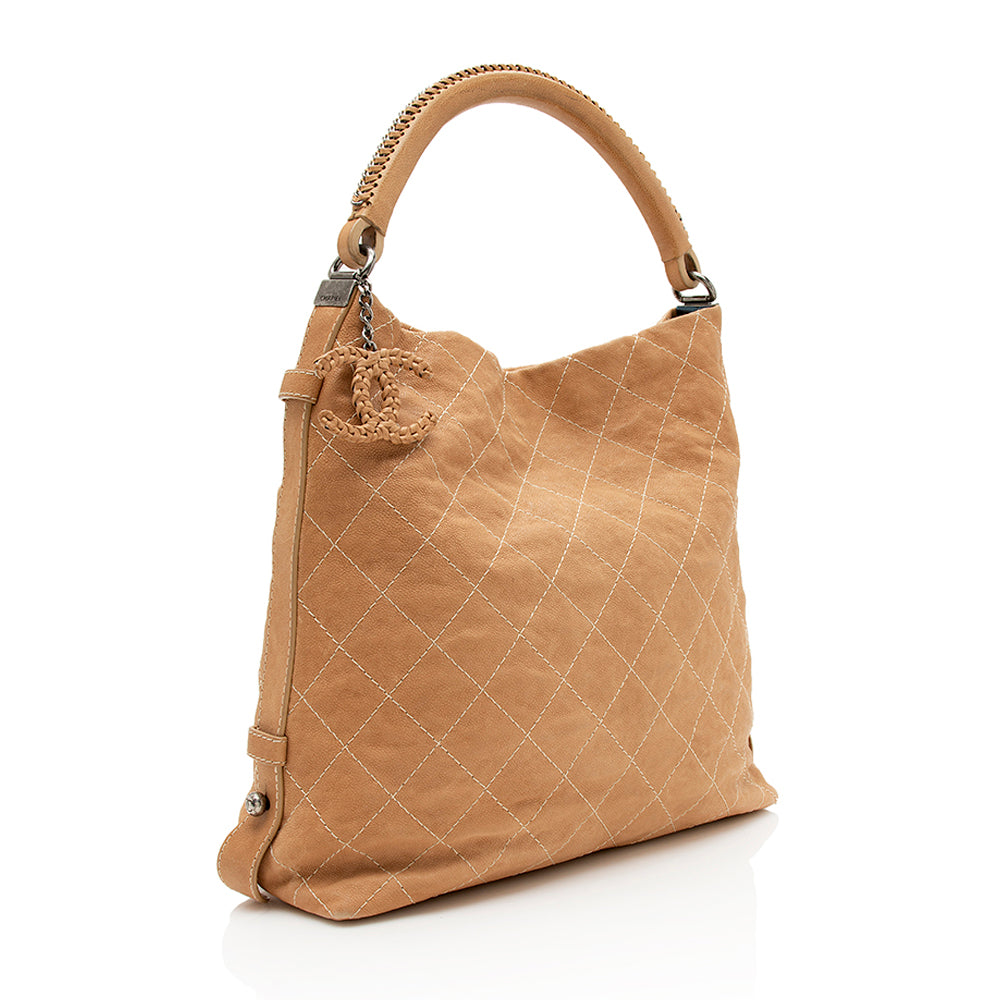 Chanel Aged Caviar Boy Hobo SHF Leather Shoulder Bag