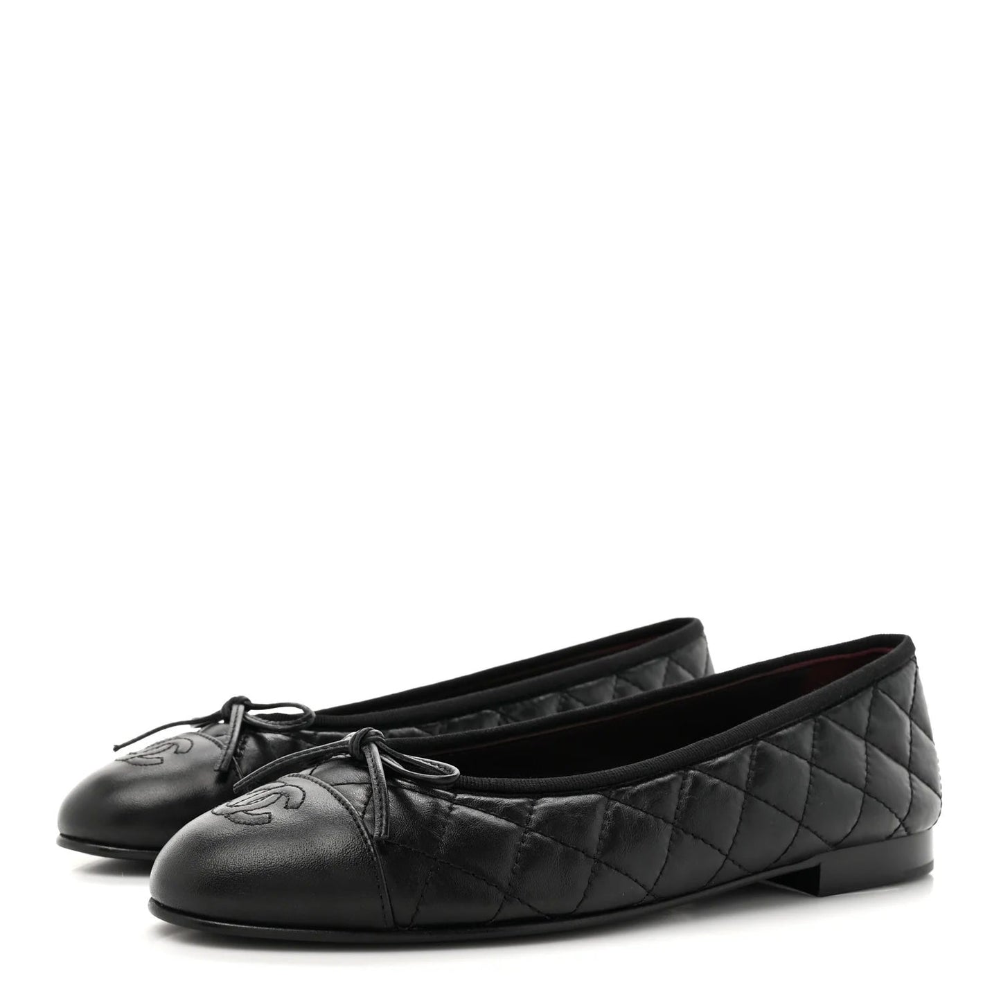 Chanel Cc Aged Calfskin Quilted Leather Ballet Flats Bag