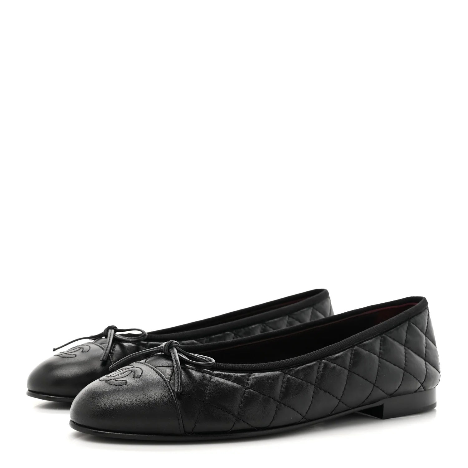 Chanel Cc Aged Calfskin Quilted Leather Ballet Flats Bag