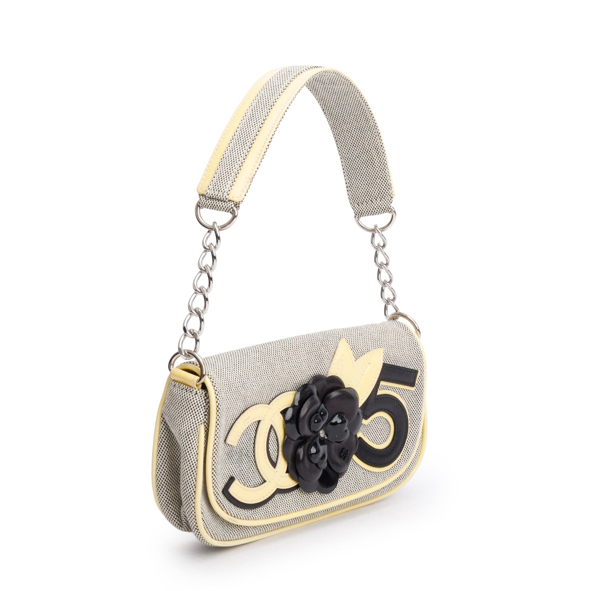 Chanel Camellia No.5 Flap Canvas Beige Travel Bag