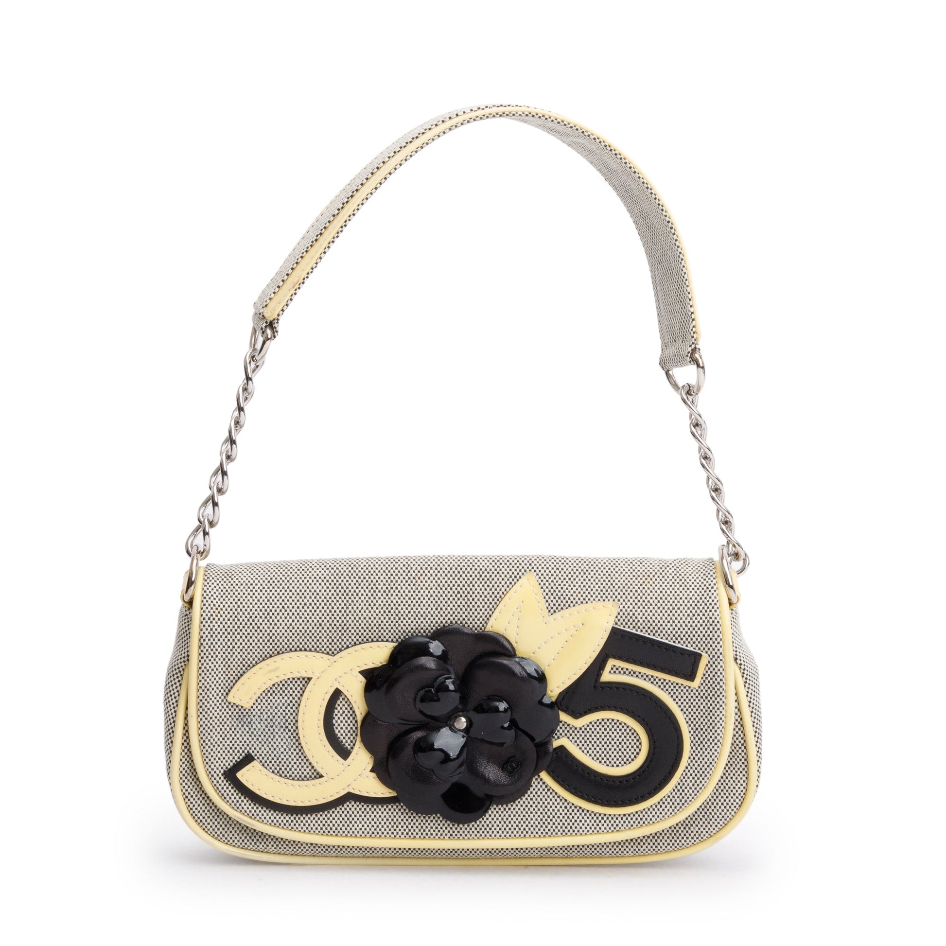 Chanel Camellia No.5 Flap Canvas Beige Travel Bag