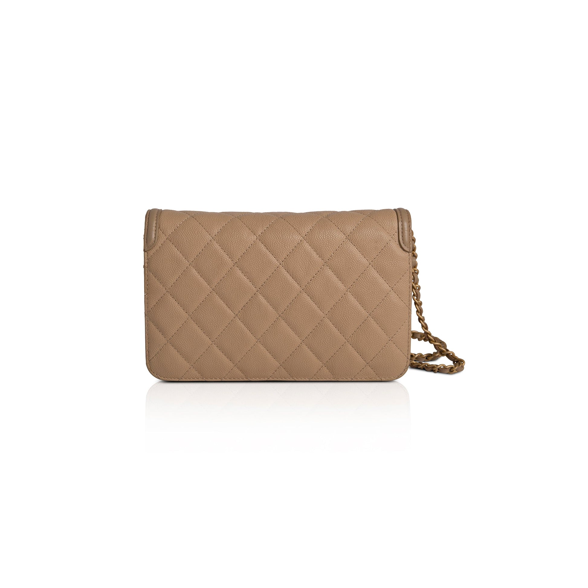 Chanel Caviar Filigree on Beige Wallet Case