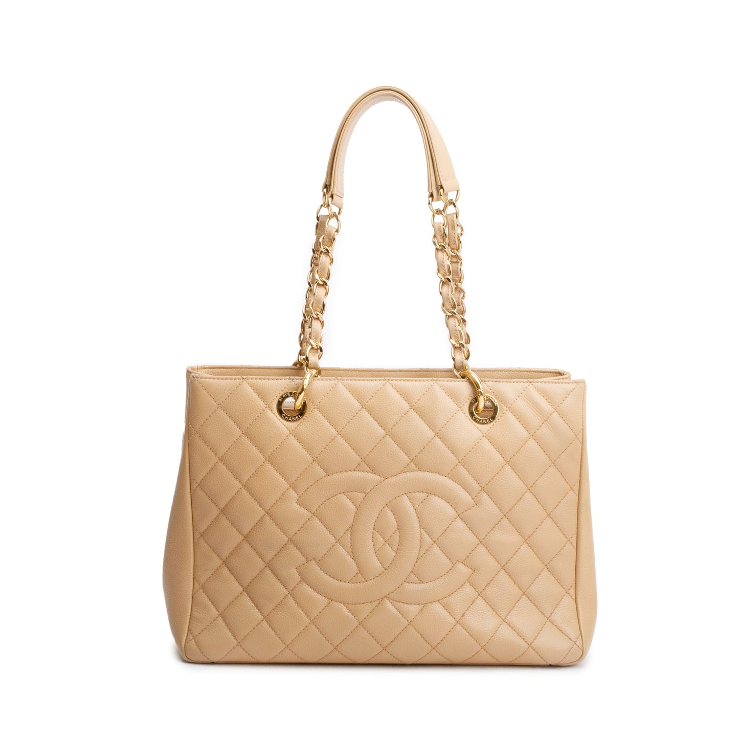 Chanel Caviar Grand Shopping GST Leather Beige Travel Bag 5