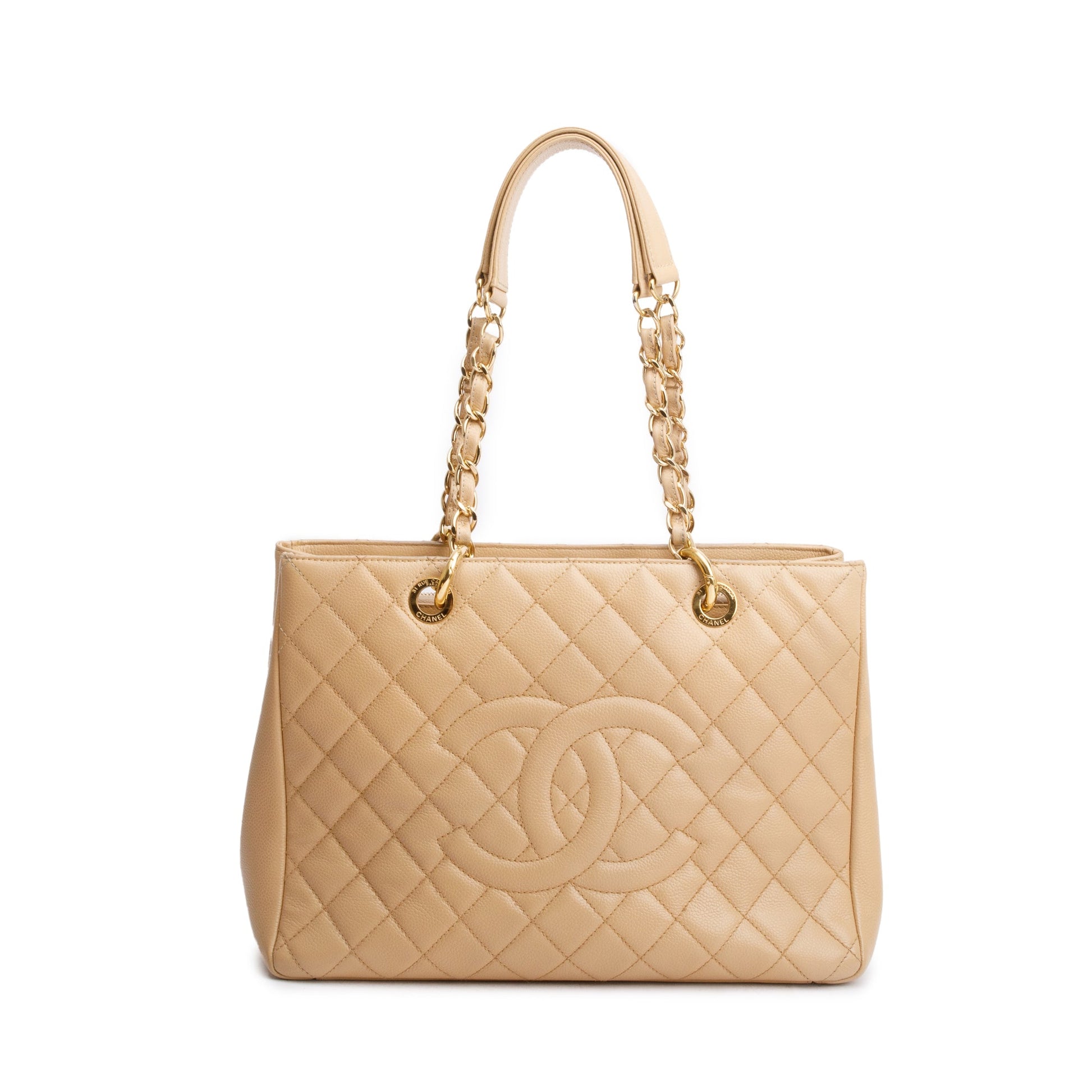 Chanel Caviar Grand Shopping GST Leather Beige Travel Bag 5