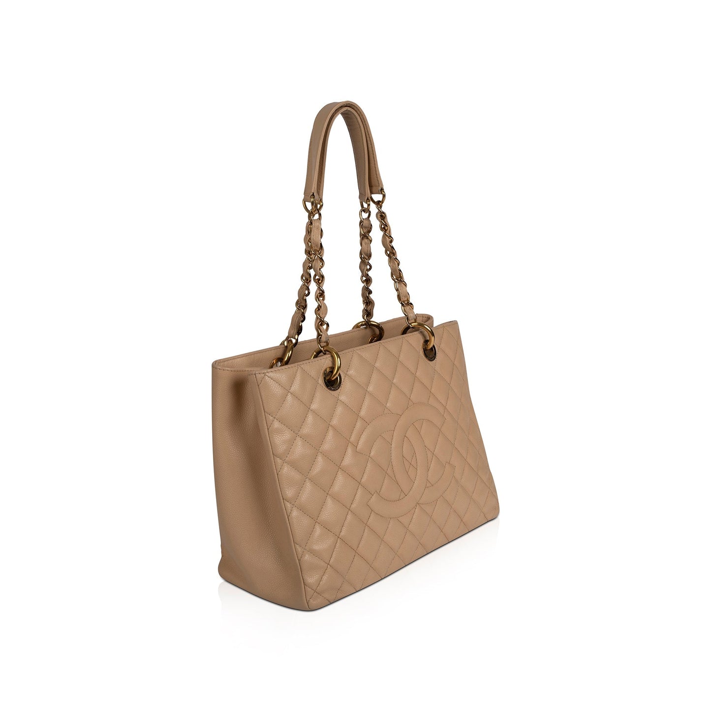 Chanel Caviar Grand Shopping GST Leather Beige Travel Bag
