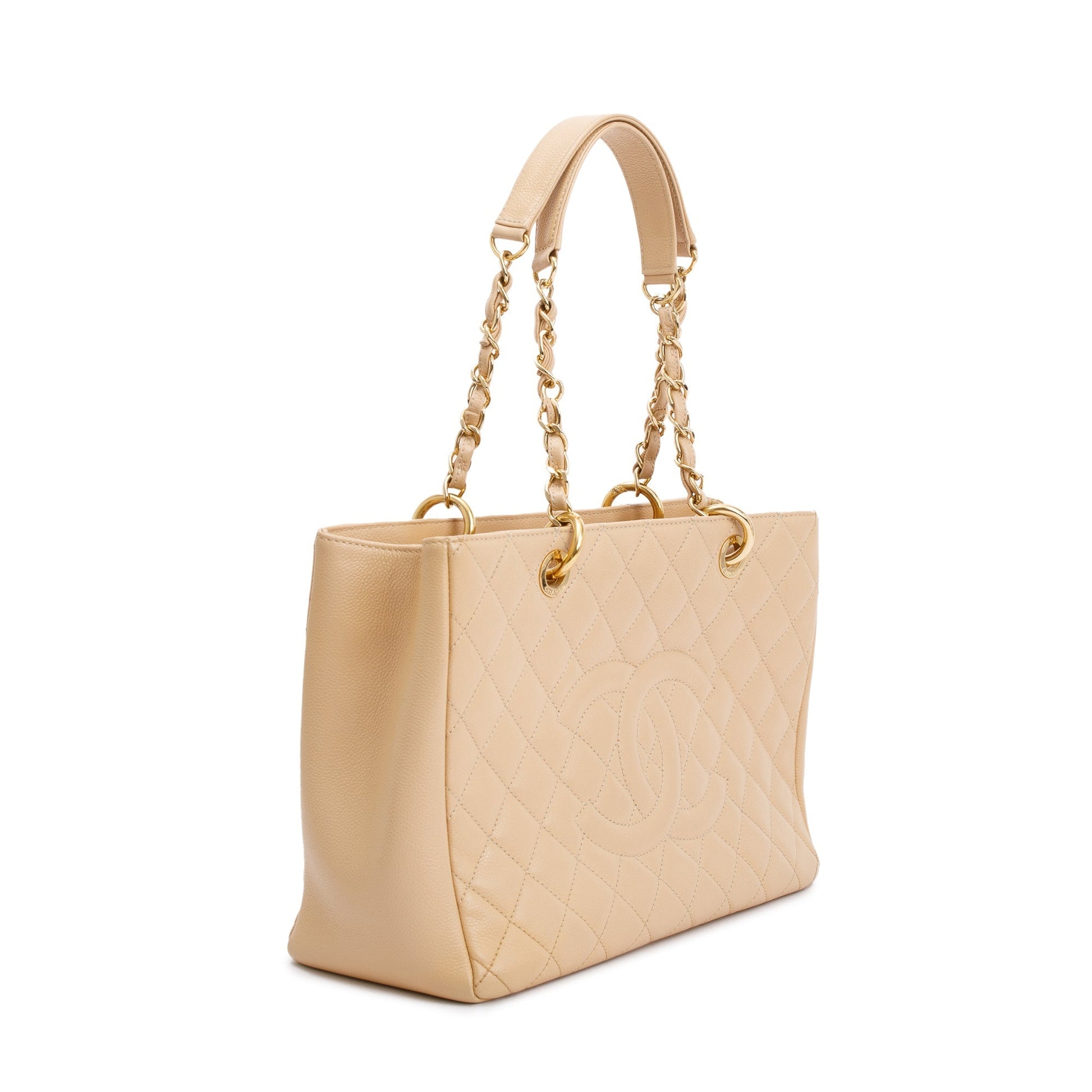 Chanel Caviar Grand Shopping GST Leather Beige Travel Bag Tote Gst