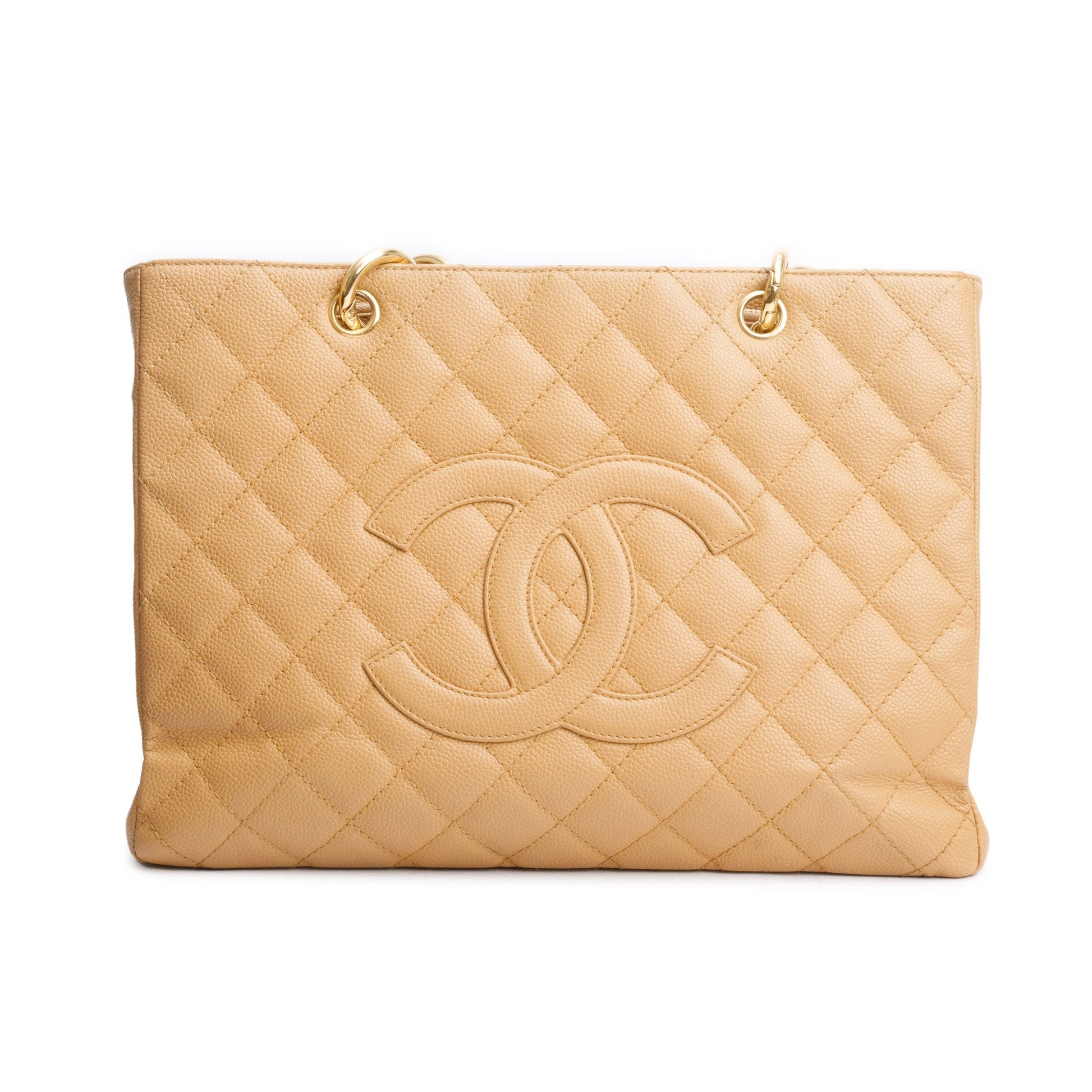 Chanel Caviar Grand Shopping GST Leather Beige Travel Bag 6