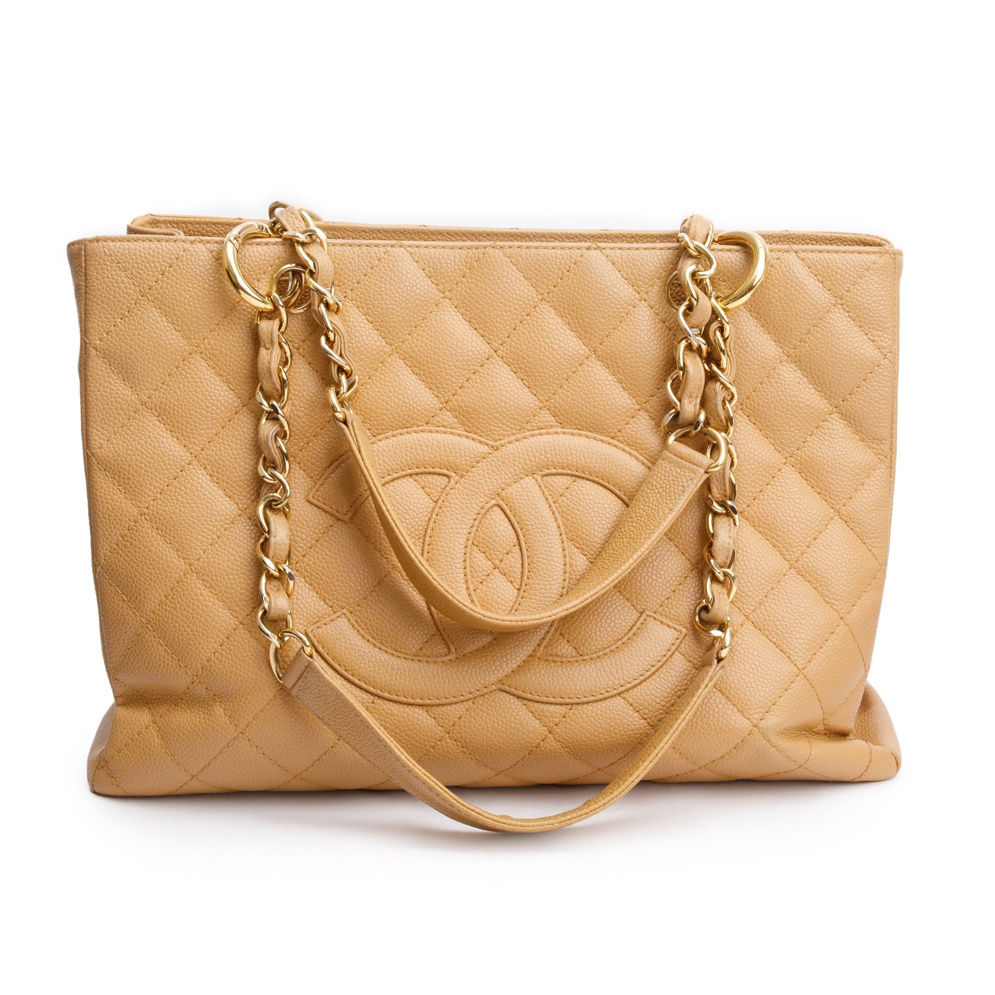 Chanel Caviar Grand Shopping GST Leather Beige Travel Bag 6