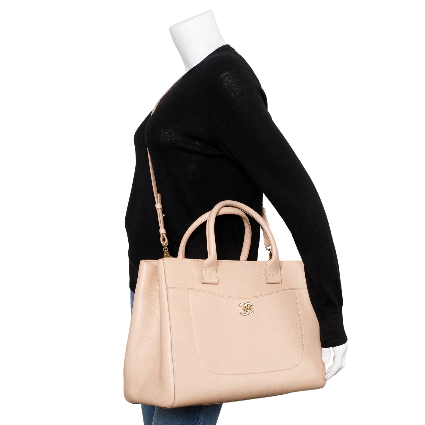 Chanel Caviar Neo Excecutive Leather Beige Travel Bag