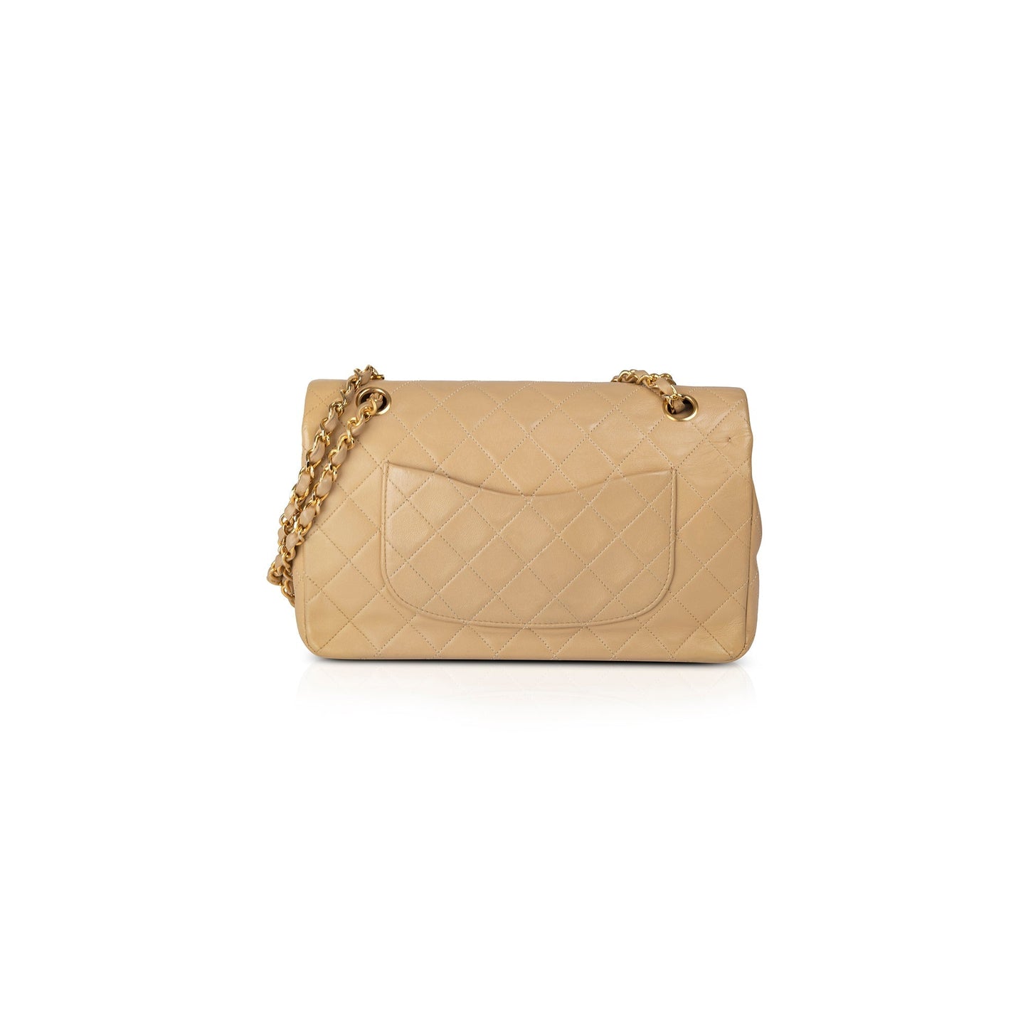 Chanel Classic Double Flap Lambskin Beige Travel Bag
