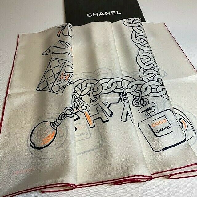 Chanel Logo Print Silk Scarf Bag