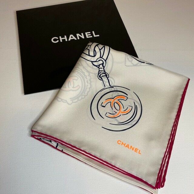 Chanel Logo Print Silk Scarf Bag